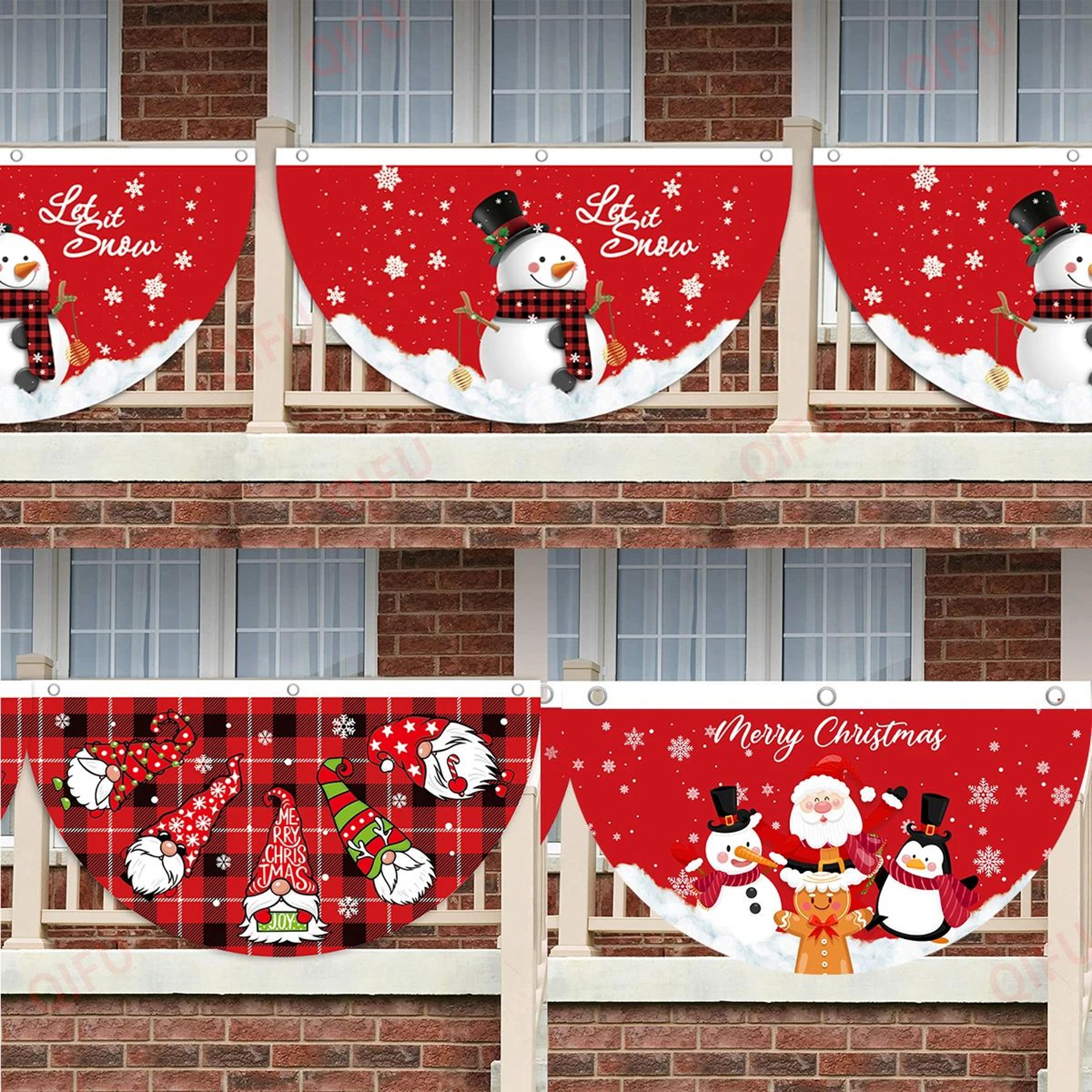 christmas snowman flag banner – merry christmas hanging party decoration for home, holiday, new year & xmas decor