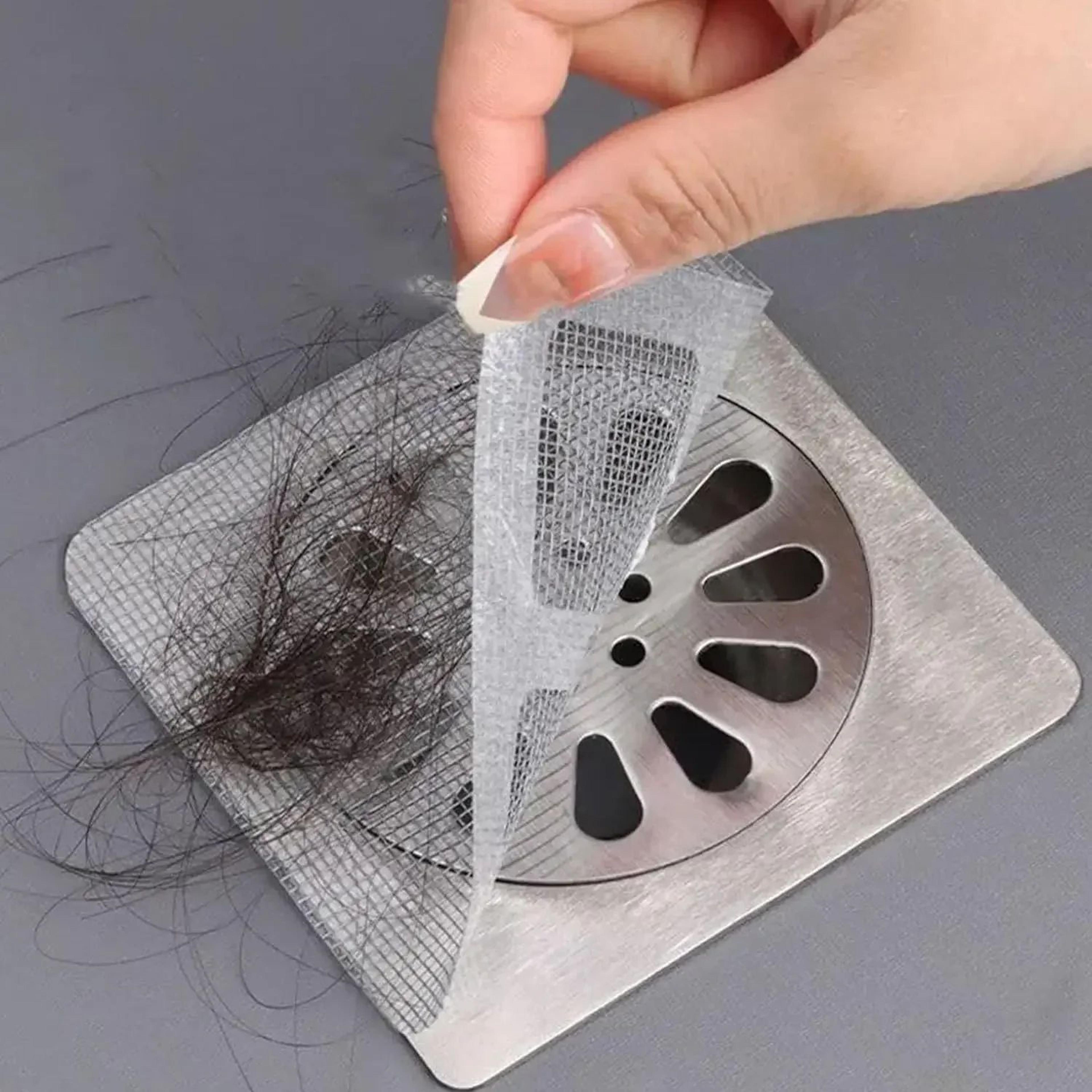 disposable shower drain hair catcher mesh covers – fiber sink strainer filters for bathroom, kitchen & floor drains
