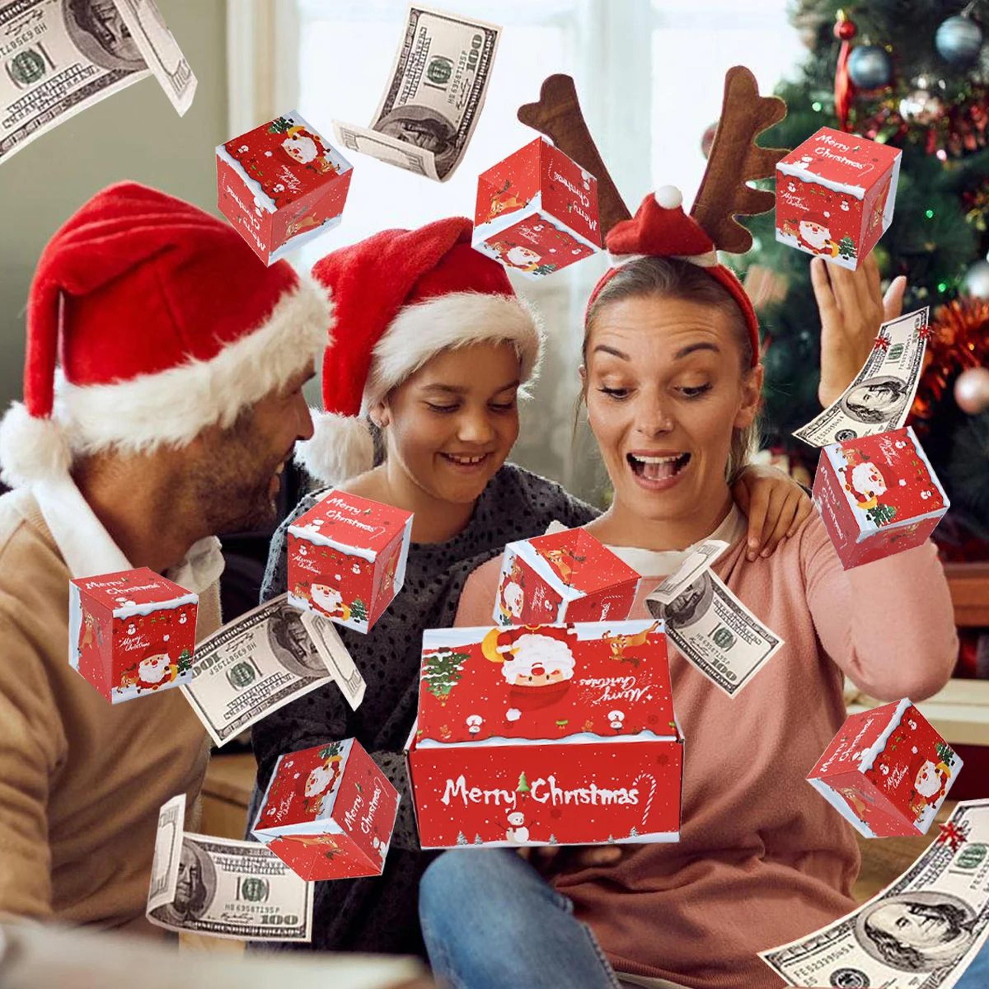 diy folding surprise christmas gift box – money pop up gift box for christmas & new year cash gift surprise paper box