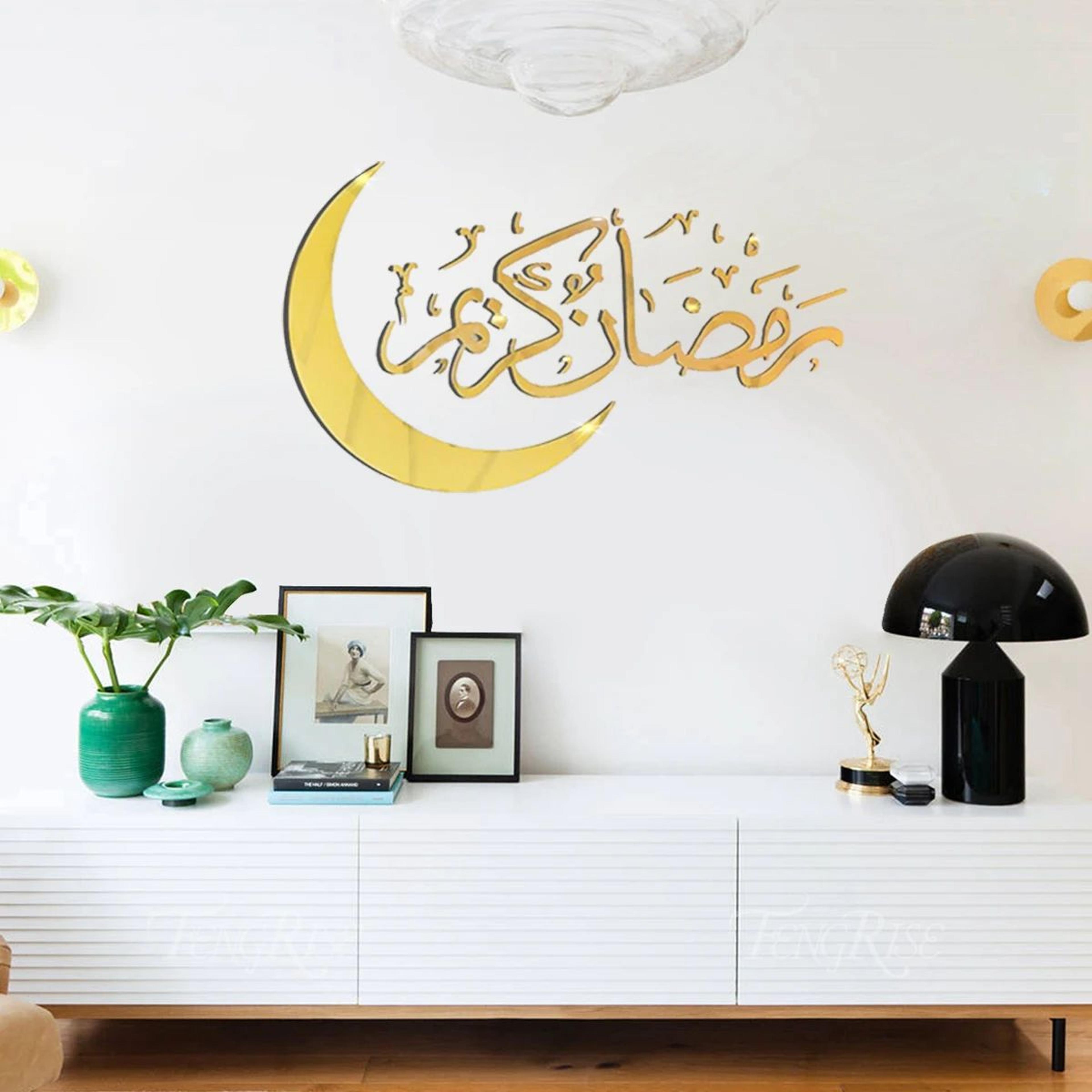 eid mubarak acrylic wall stickers – ramadan kareem islamic home decor for eid al-adha & muslim party decorations