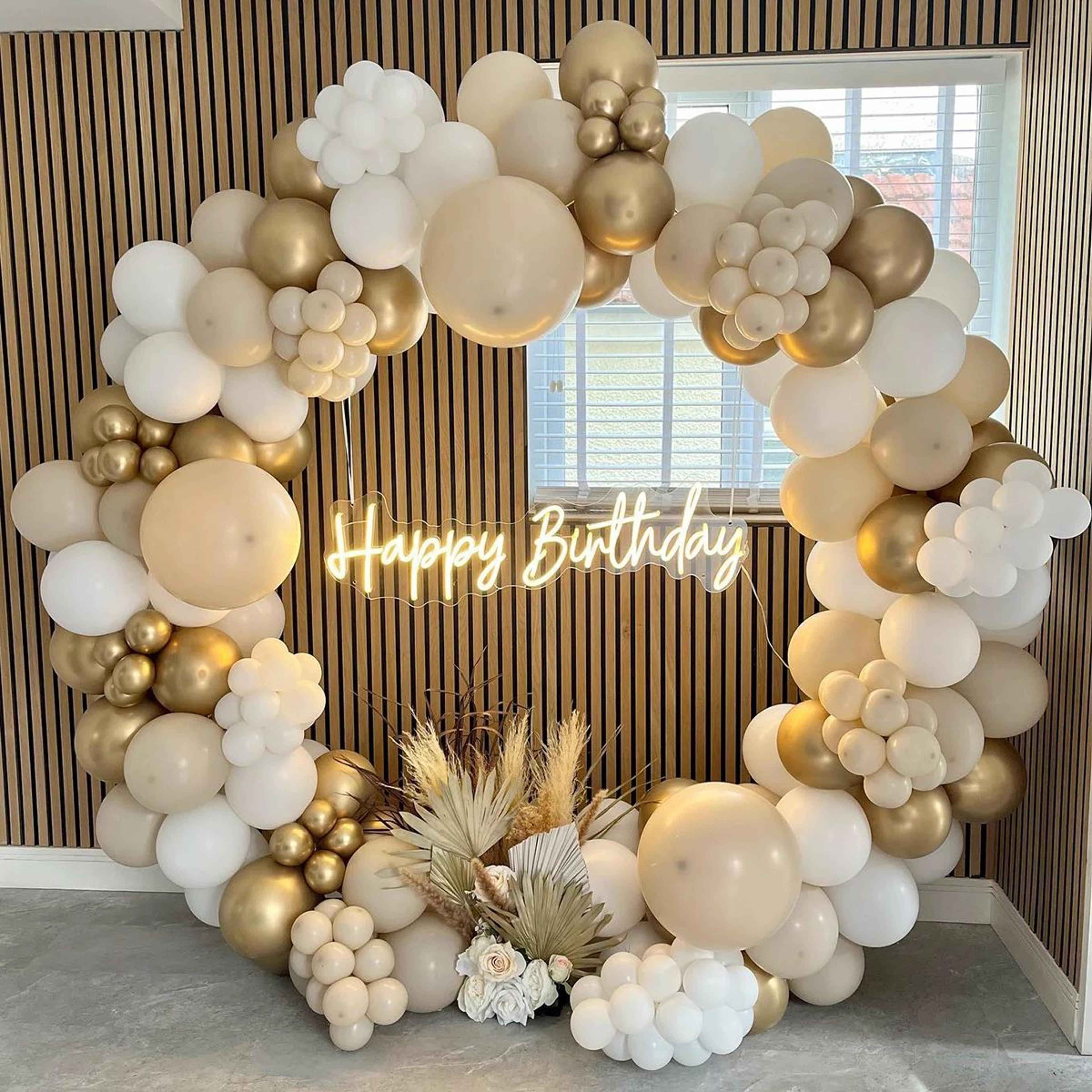 apricot & coffee brown balloon garland arch kit – latex party balloon decoration set for weddings, birthdays & baby show