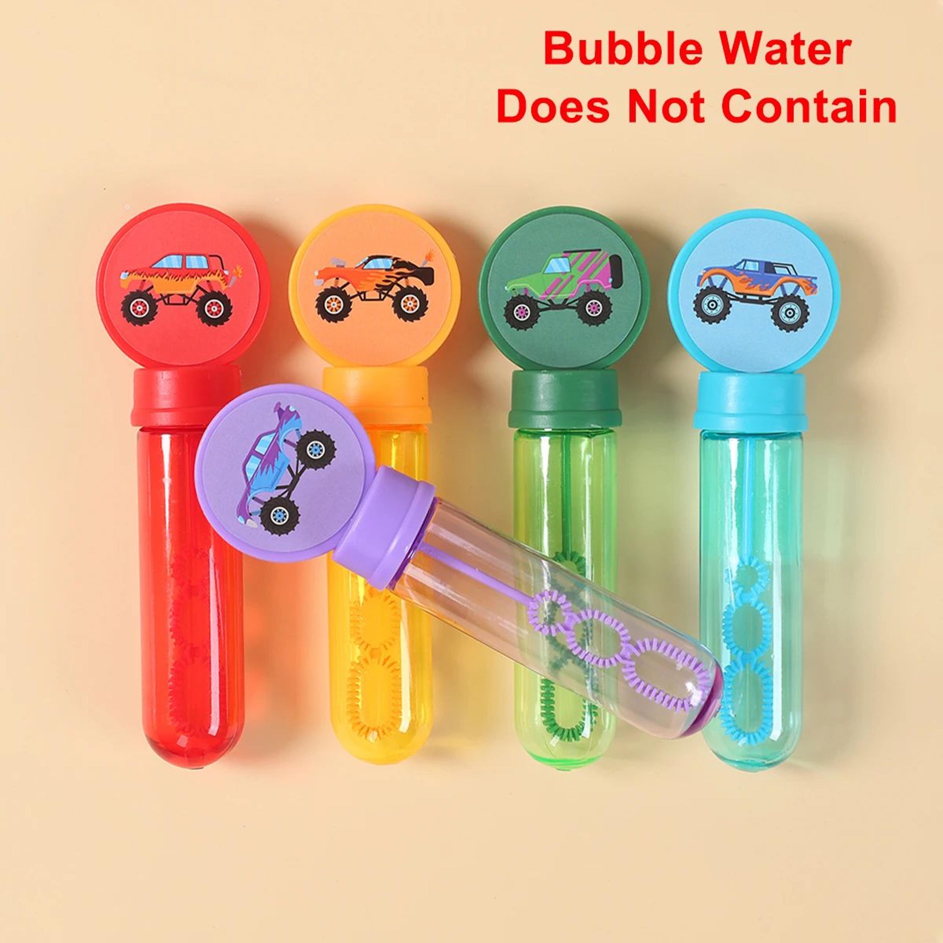 monster truck bubble tube soap bottles – kids bubble party favors for birthday decorations, baby shower & toy gifts