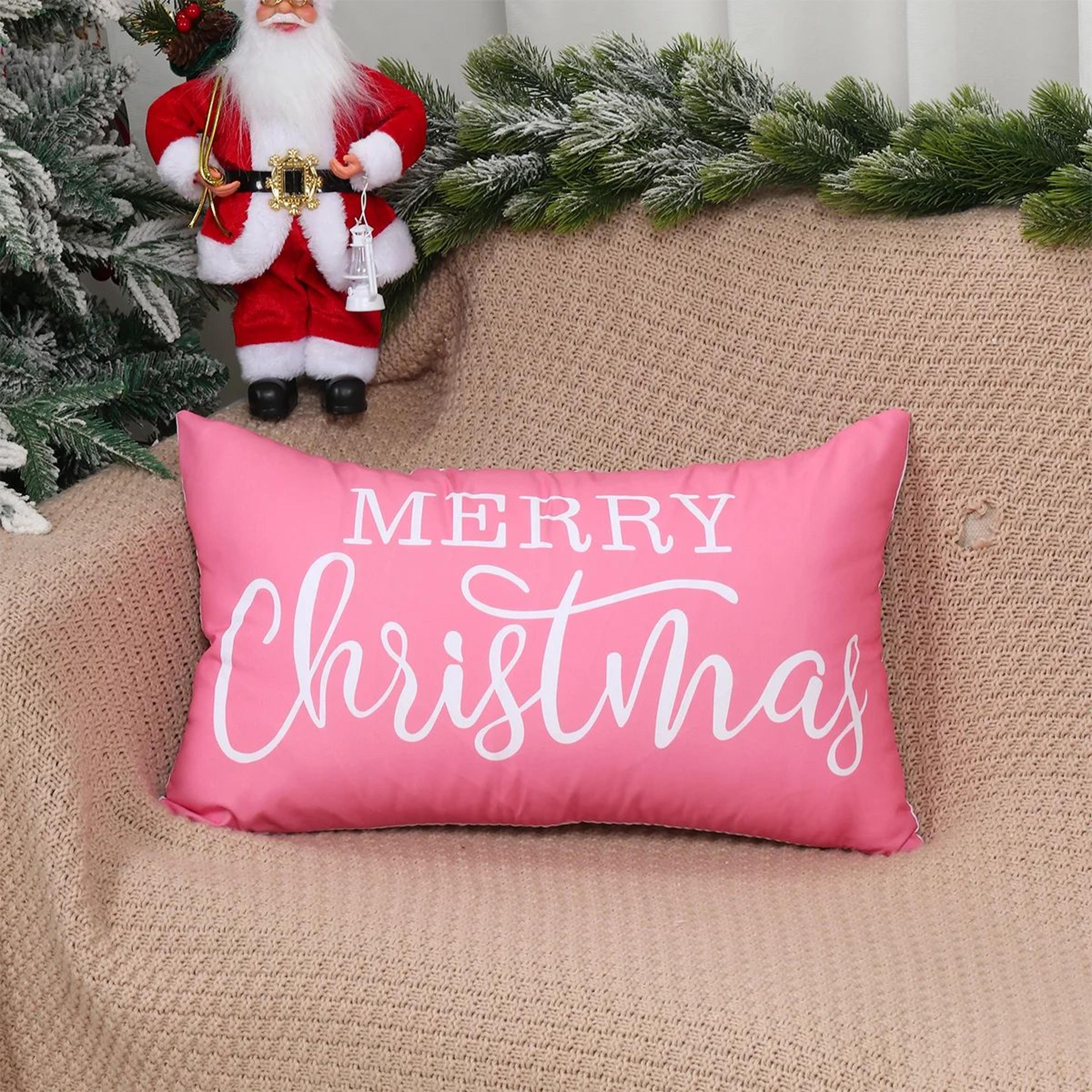 christmas lumbar pillow cover with hanging pendant – festive holiday cushion cover for home christmas & new year decor