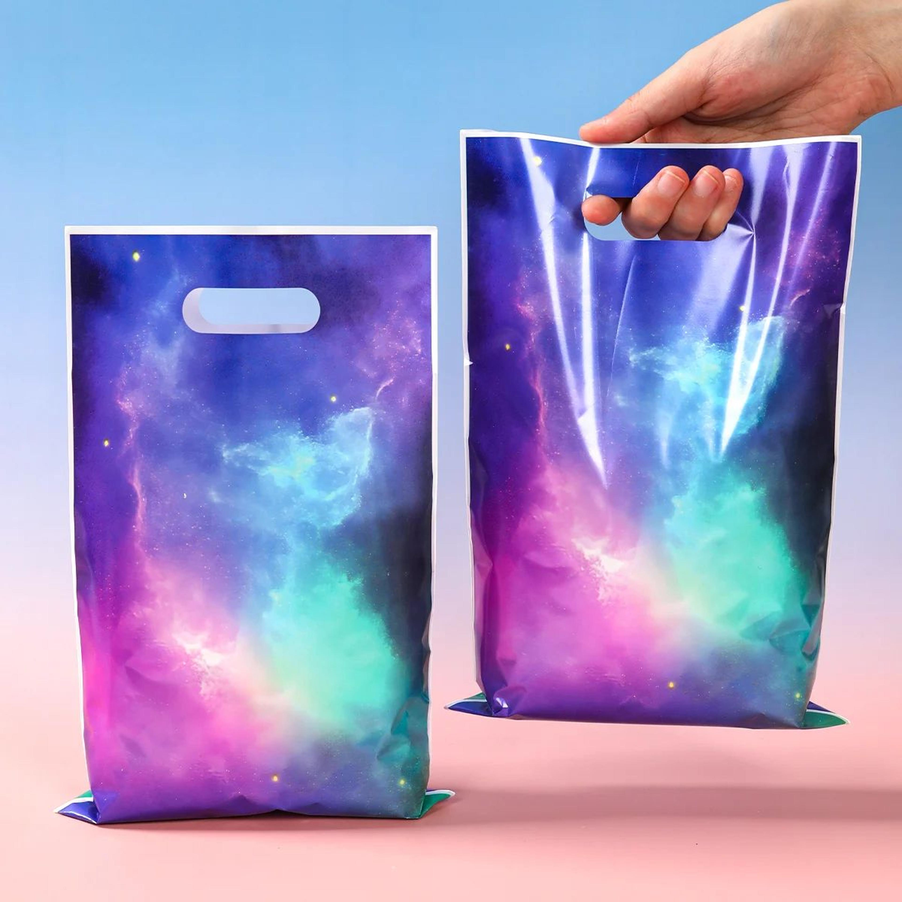 galaxy party gift bags – outer space candy treat bags for kids birthday, baby shower & party favor supplies