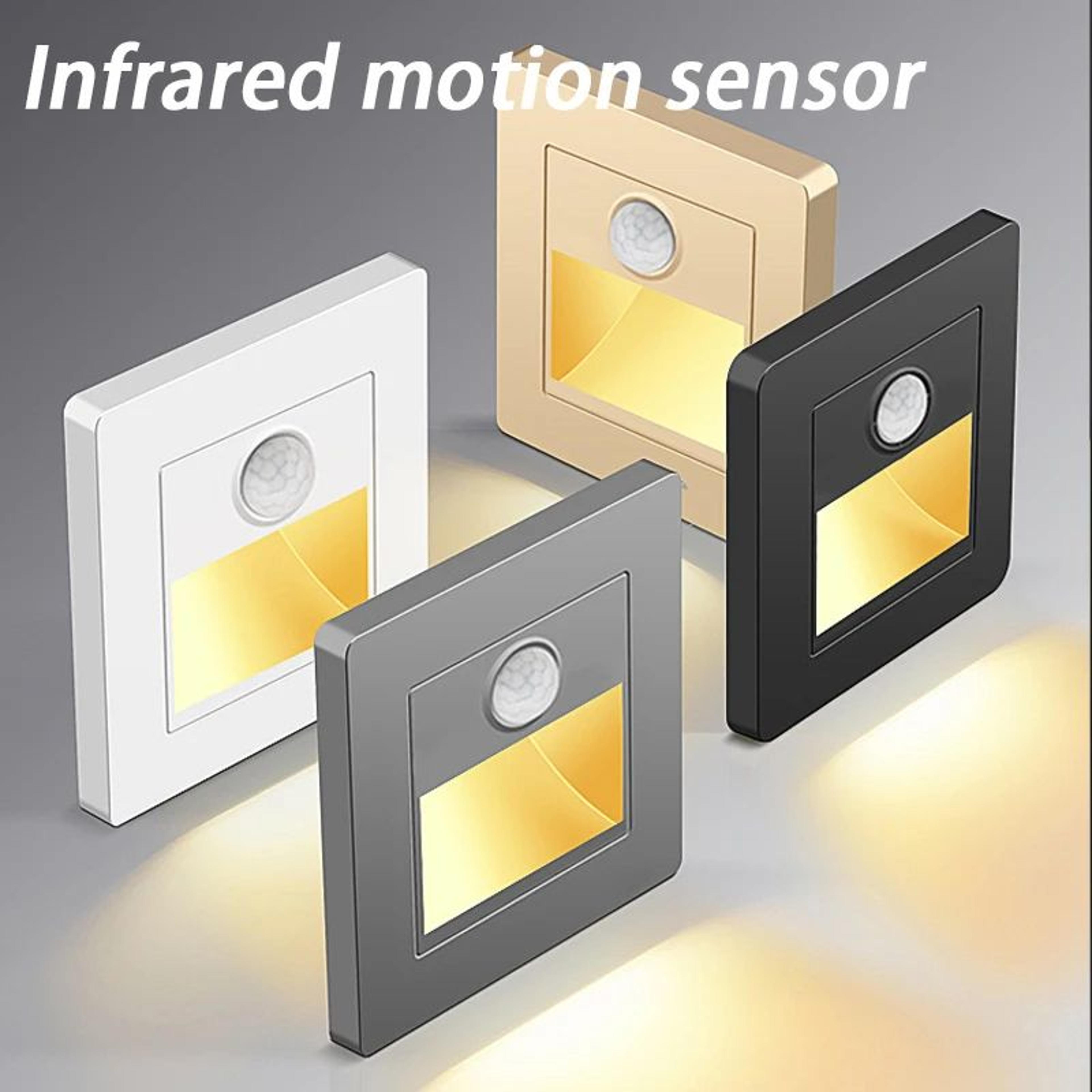 3w recessed led stair step light with infrared motion sensor – indoor & outdoor wall lamp for stairs, hallways & bedroom