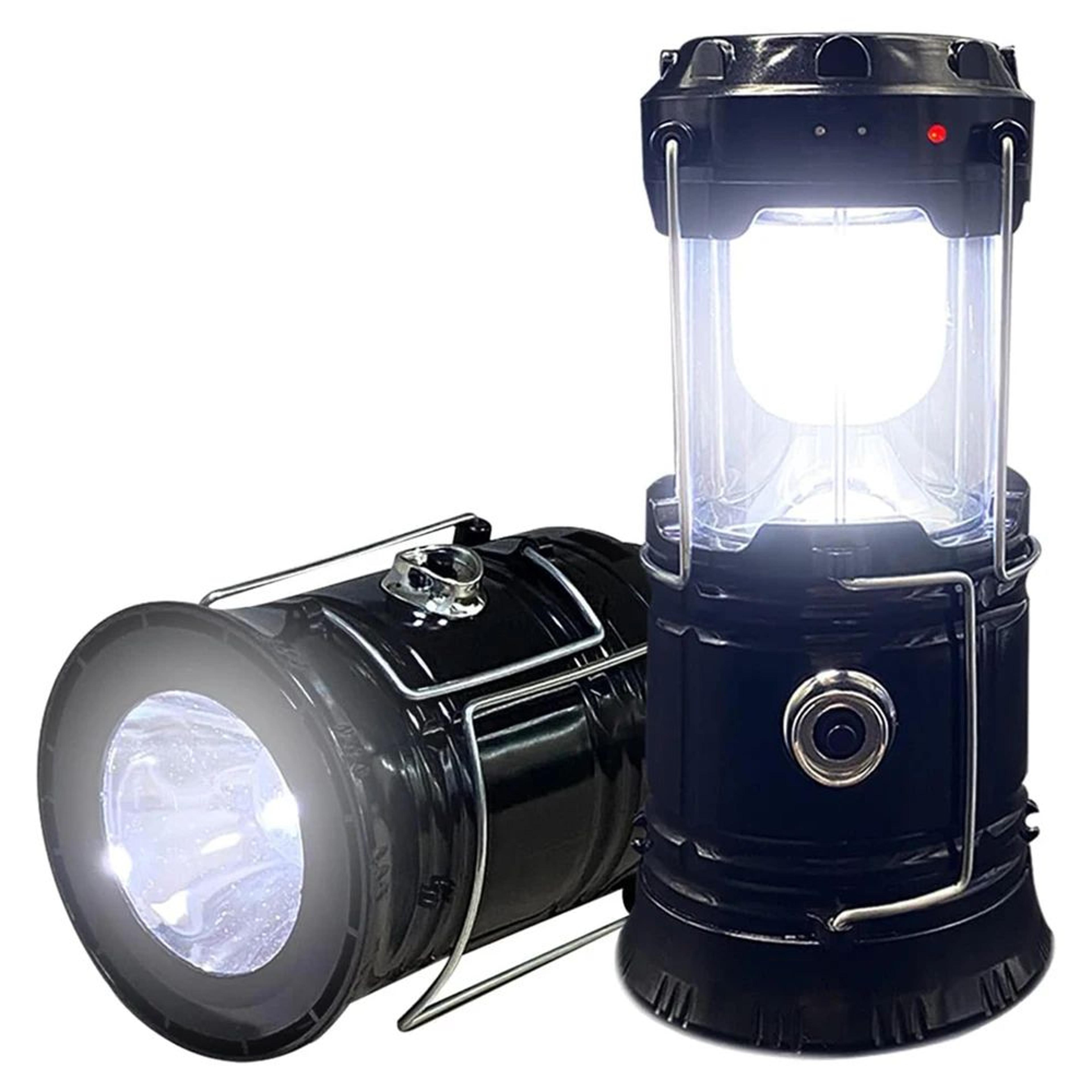 solar usb rechargeable led camping lantern & flashlight – collapsible emergency hanging light for outdoor camping