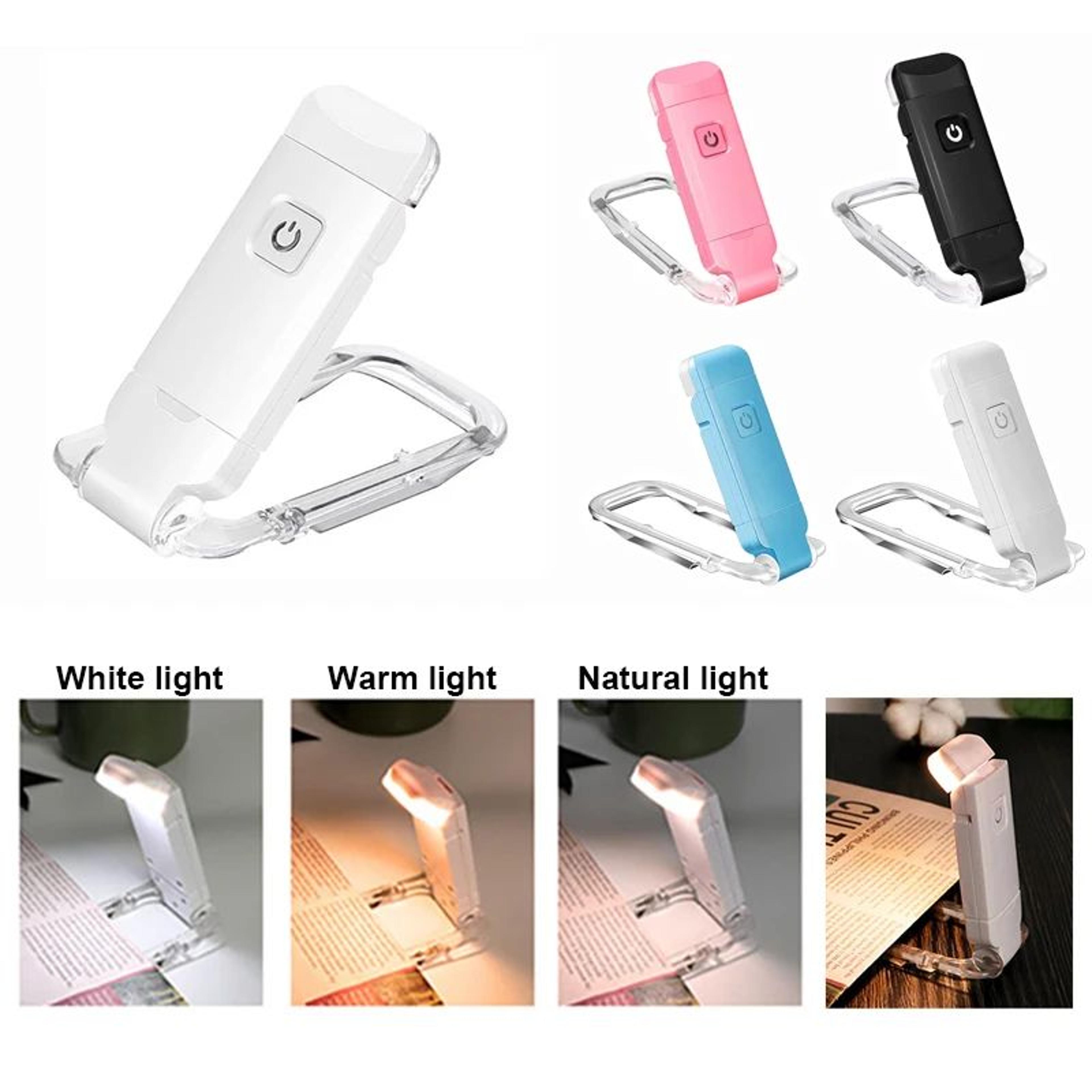 led usb rechargeable clip-on book reading light – adjustable brightness & color temperature eye care bookmark lamp