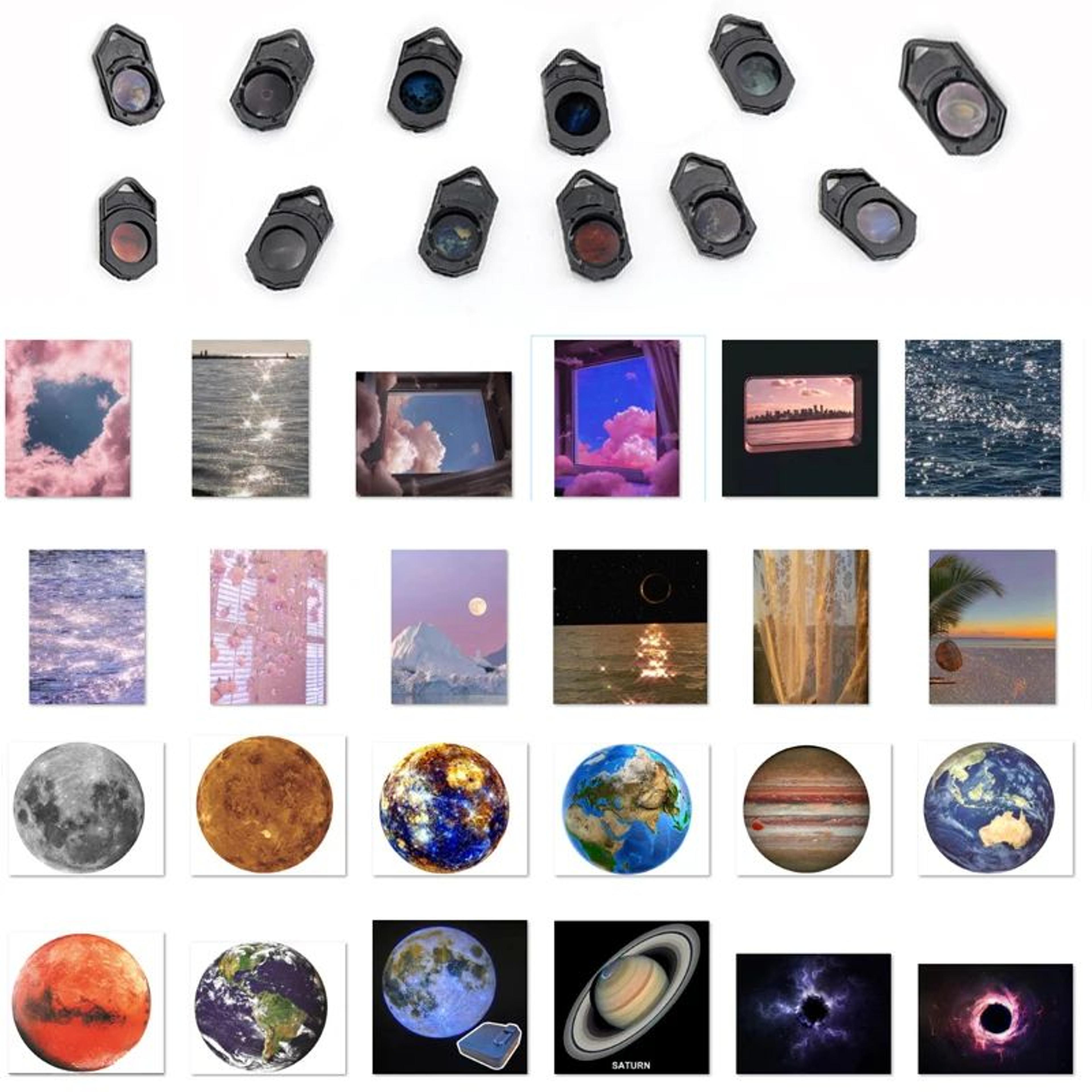 16 pcs reusable projection lamp slides – decorative projector light image sheets for holiday party & photography