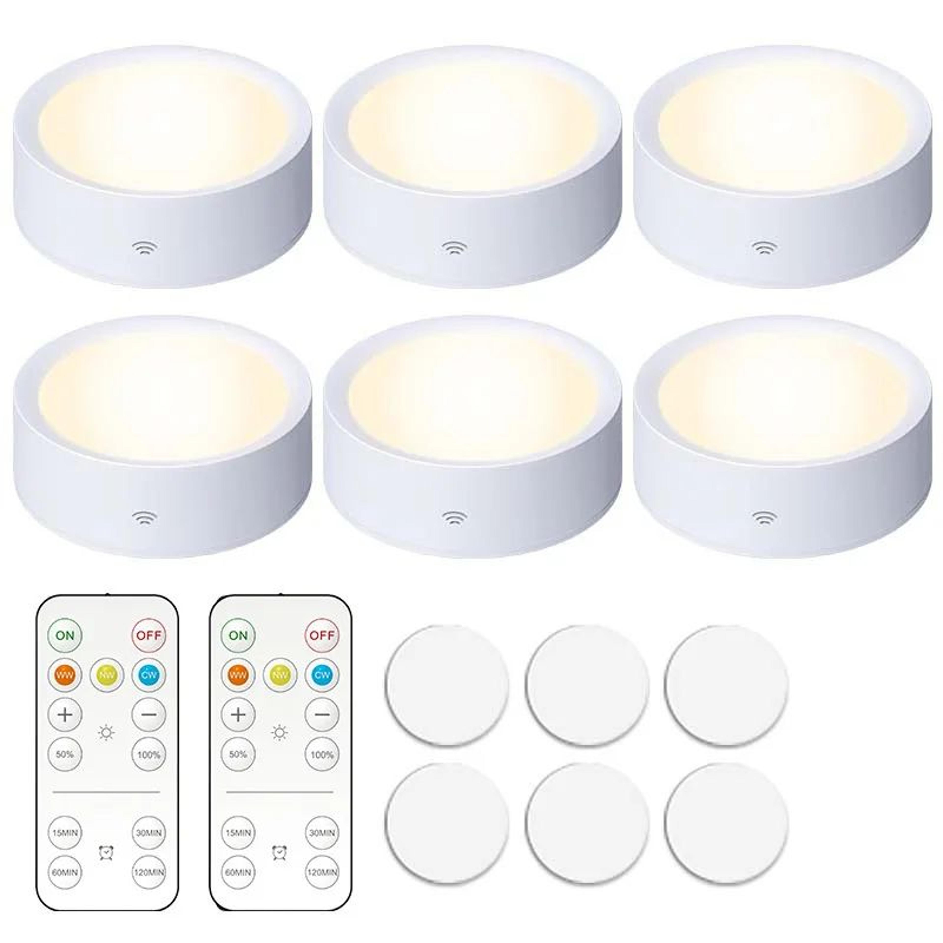 smart remote control cabinet light – battery powered dimmable warm & white led night light for kitchen, closet & stairs