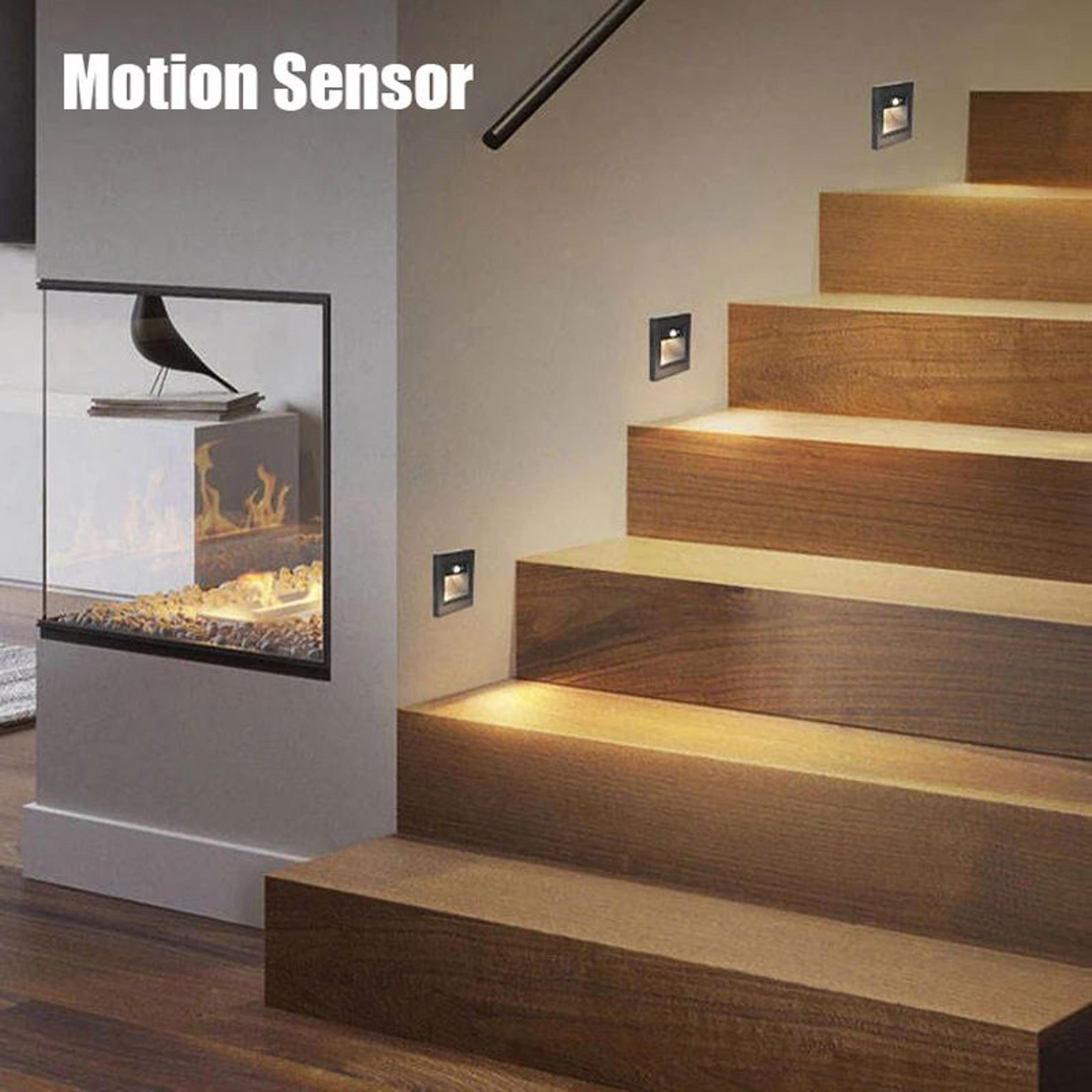recessed led stair step light – 3w infrared motion sensor wall lamp for indoor & outdoor stairs, hallways & bedrooms