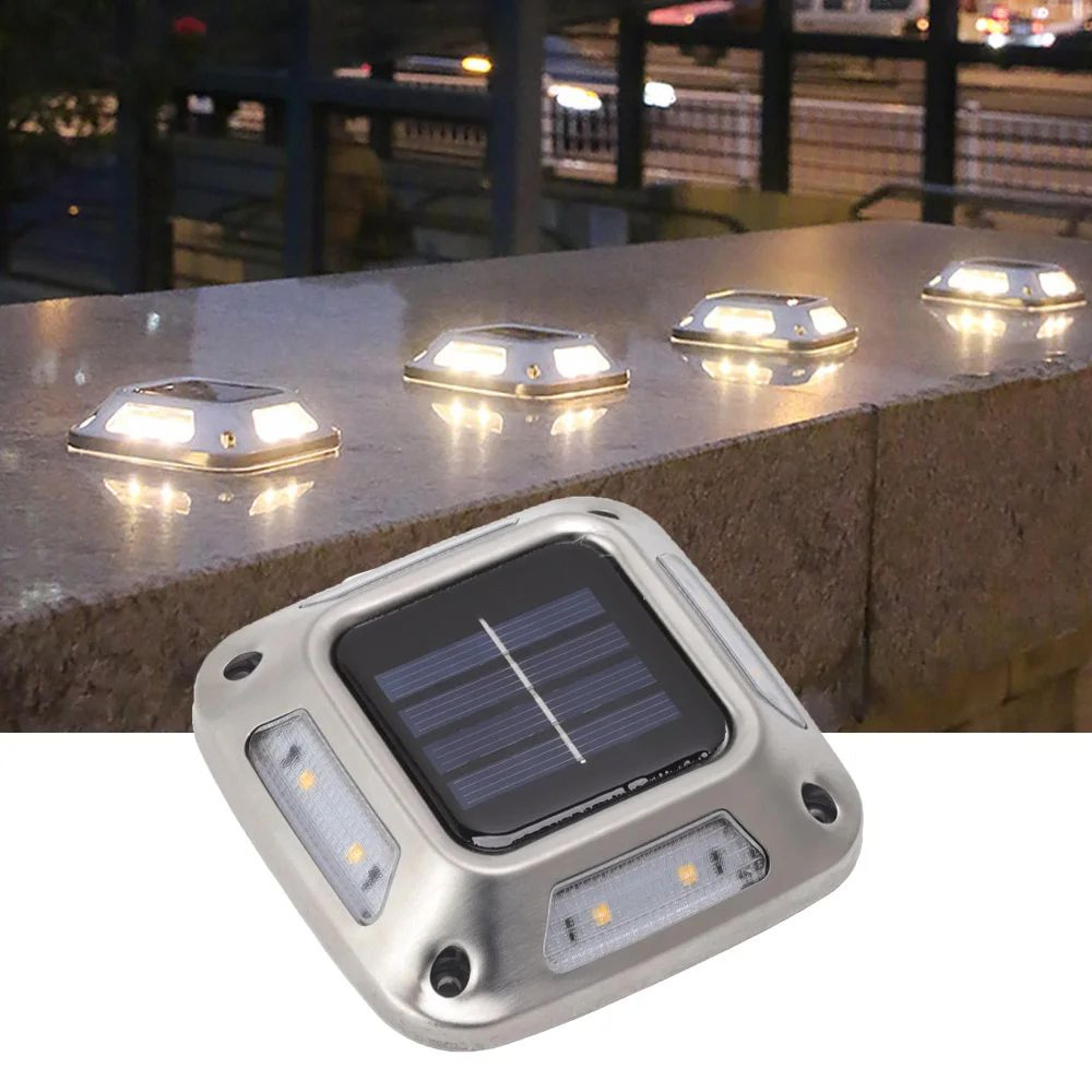 8-led solar ground light – waterproof warm white solar garden pathway landscape light for yard & driveway