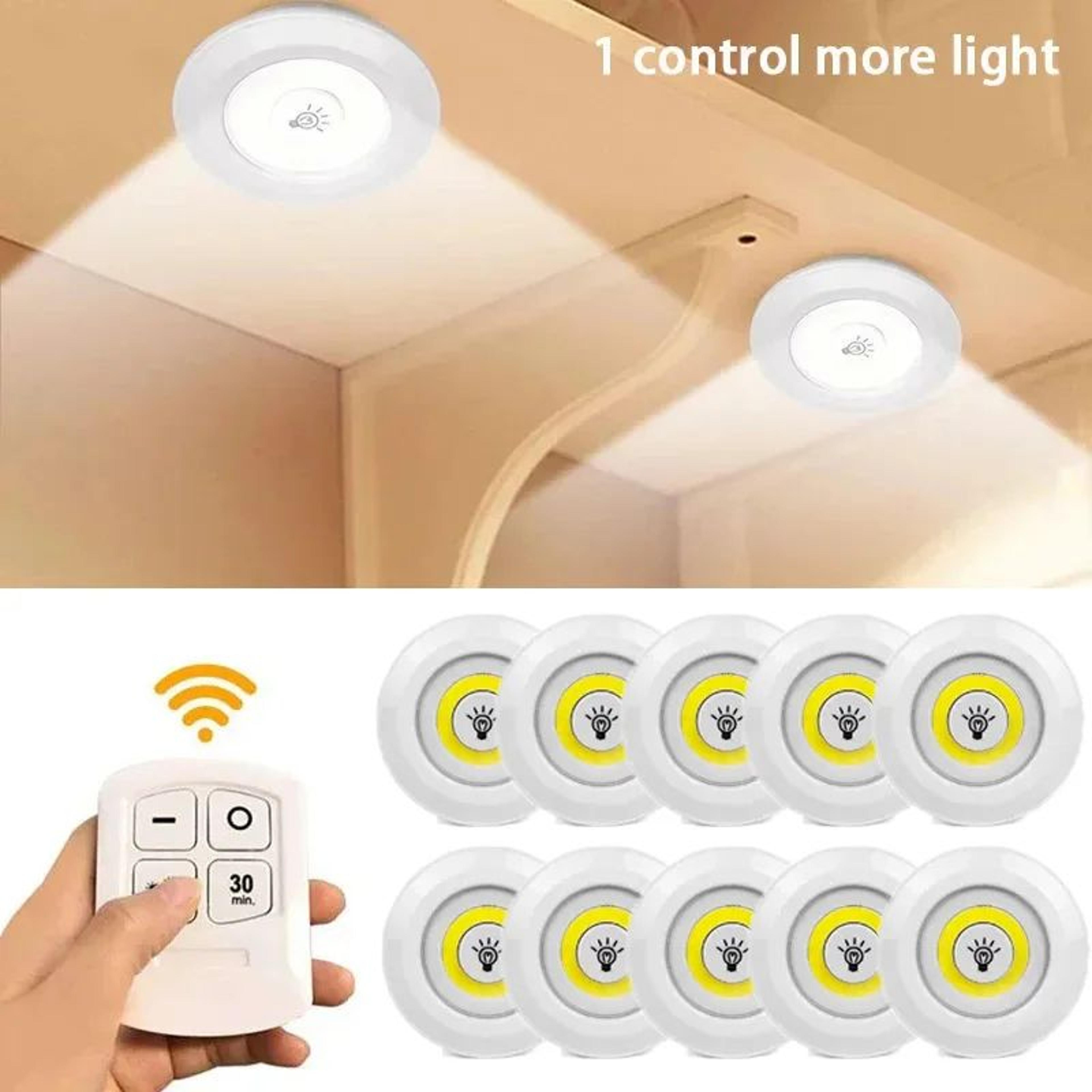 cob wireless led night light with remote control – 150 lumens dimmable battery-powered closet, cabinet & under cabinet