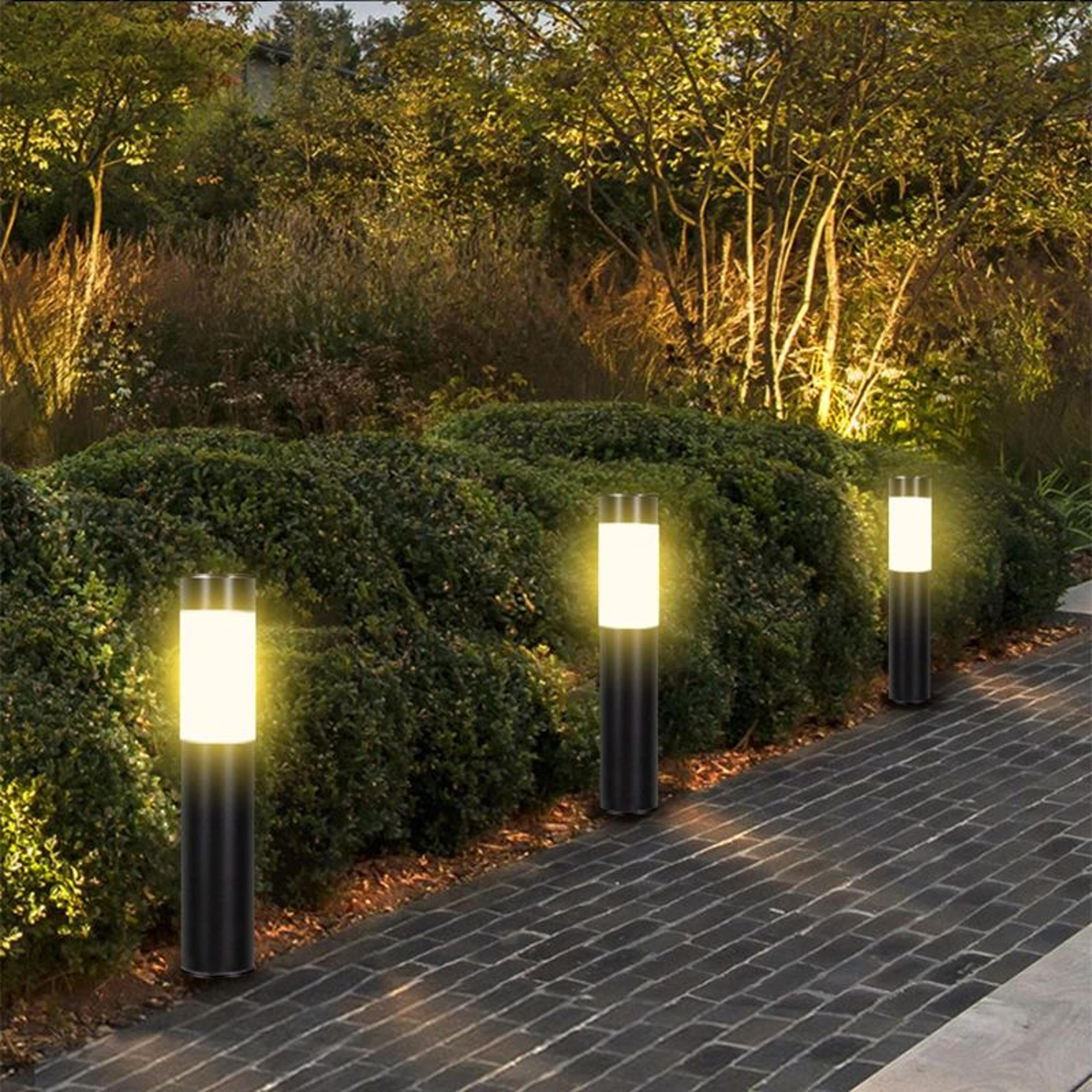 solar garden pathway lights outdoor – ip65 waterproof led bollard landscape lighting for patio, walkway, lawn & yard