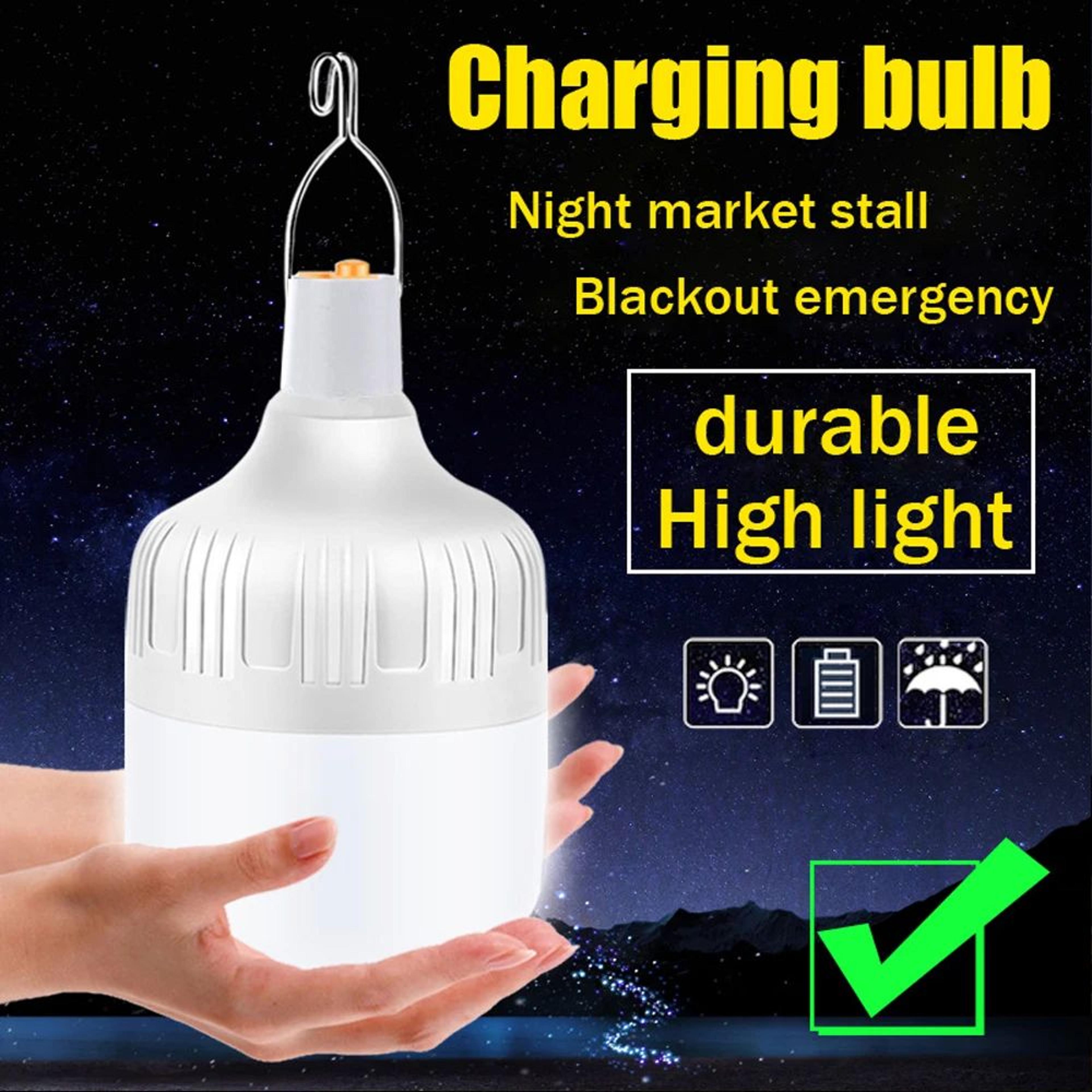 usb rechargeable led camping light bulb 30w/60w/100w – portable emergency lantern with hook for outdoor camping