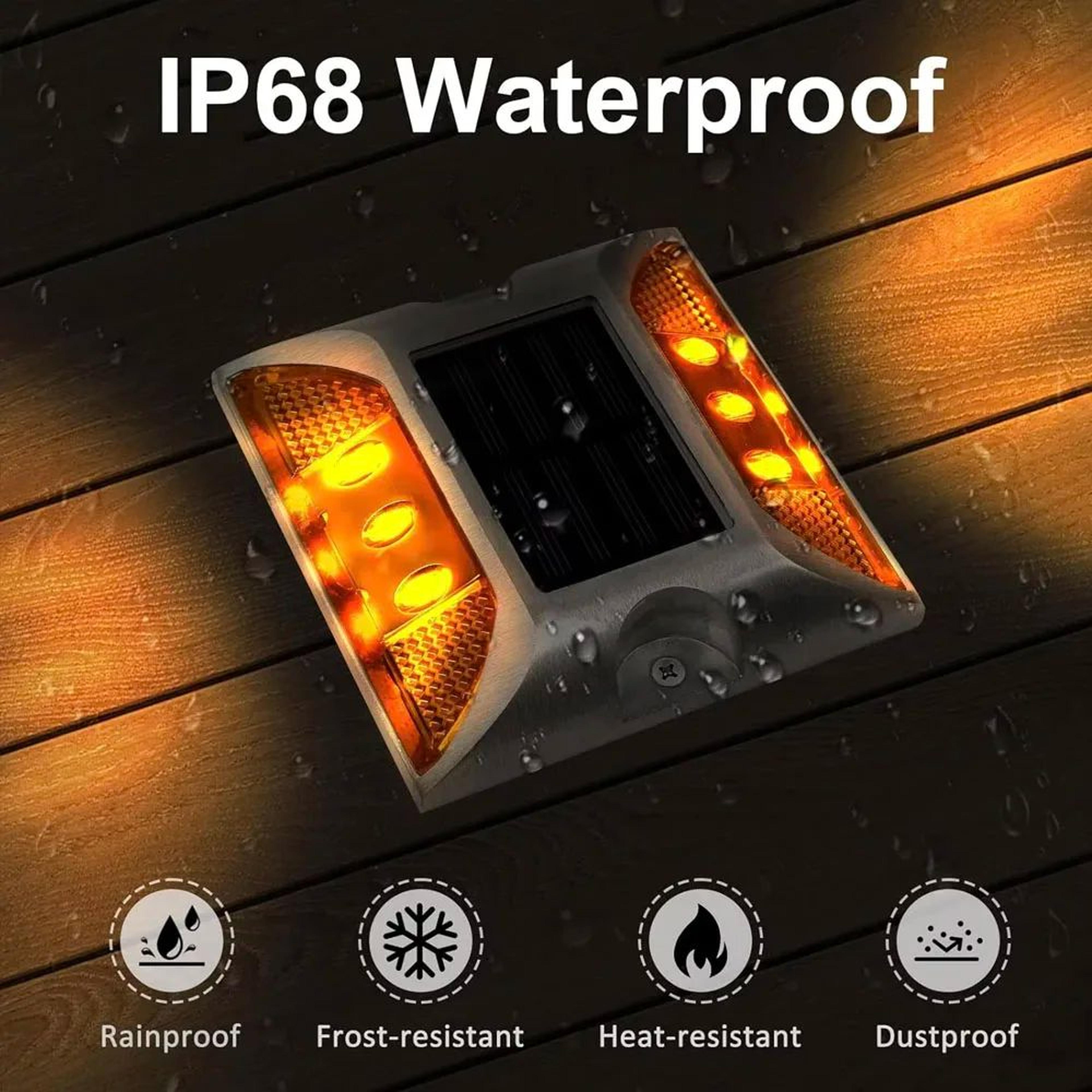 led solar ground marker light – waterproof cast aluminum driveway, pathway & garden landscape safety light