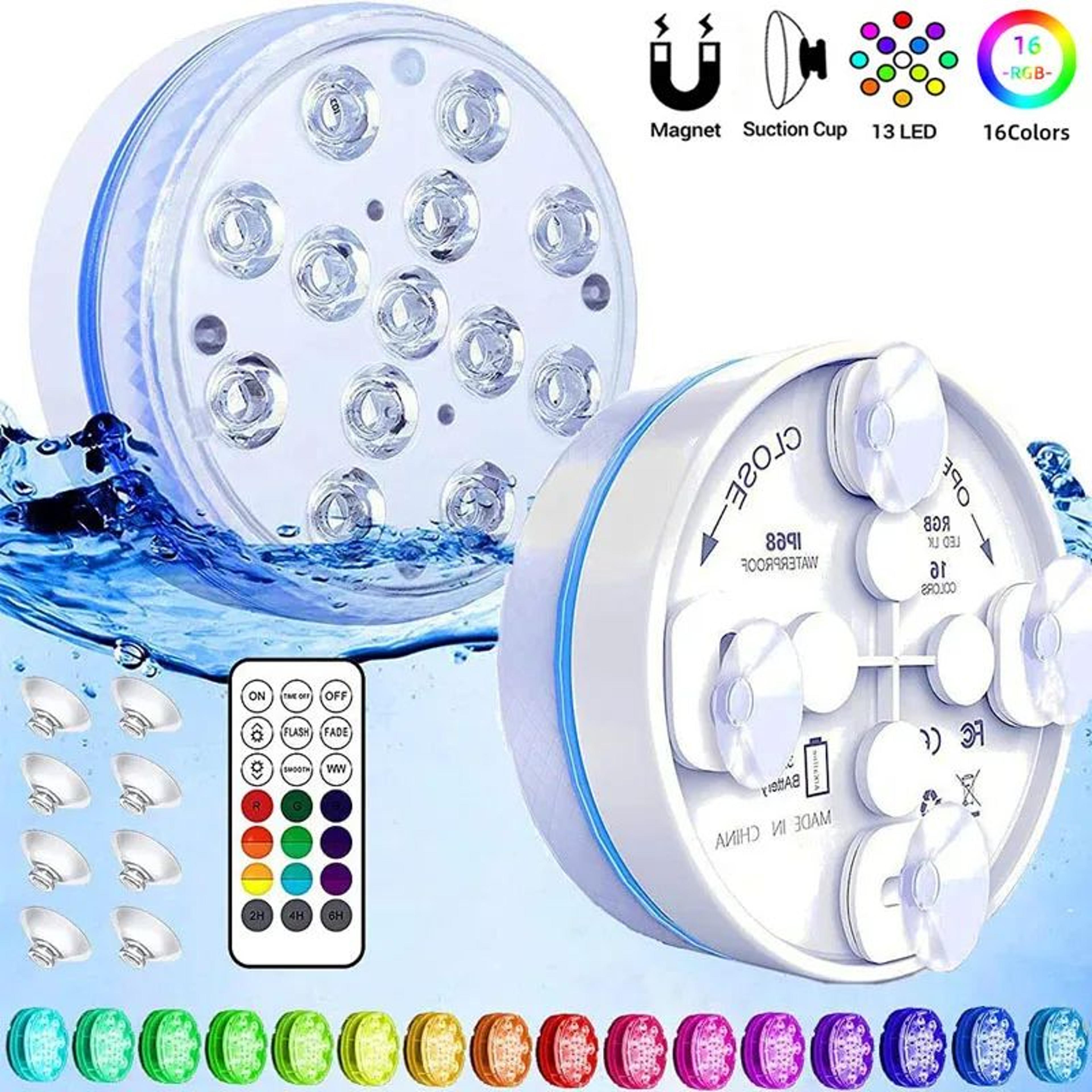 ip68 waterproof 13 led pool light – rgb submersible underwater light with rf remote for pool, pond & aquarium