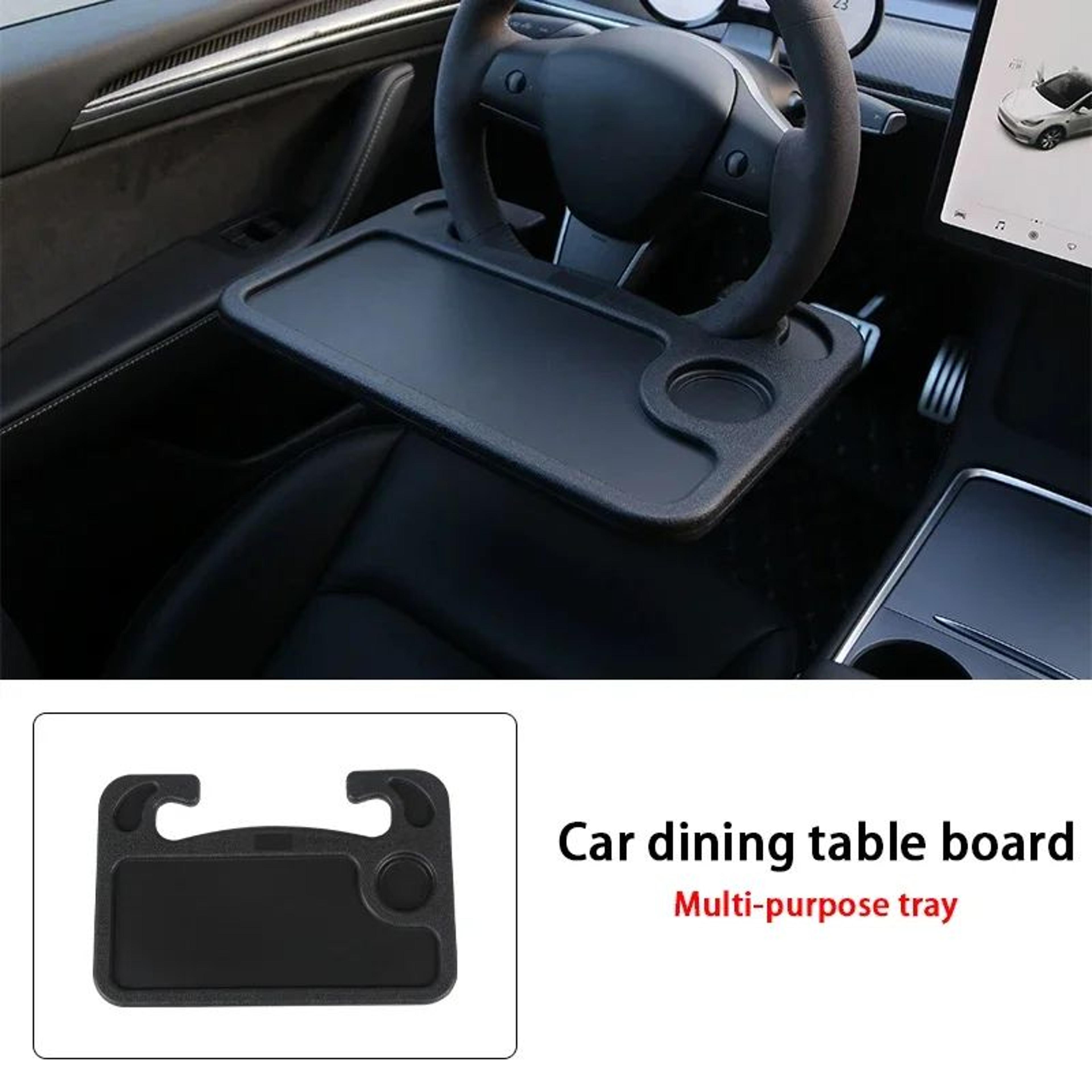 multifunctional car steering wheel tray – portable car dining table, laptop writing desk & cup holder food tray