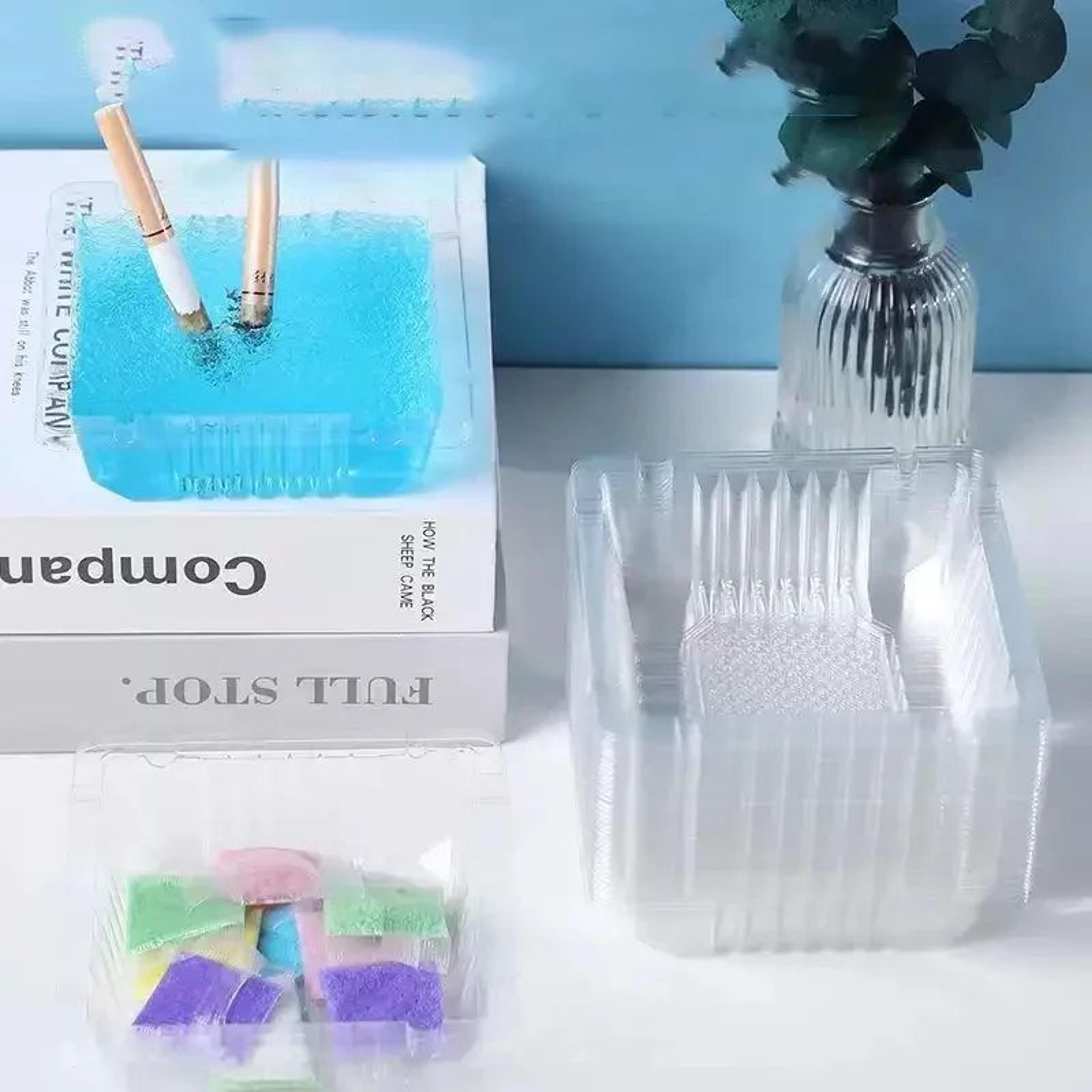 disposable smoke removal ashtray sand – super absorbent cigarette extinguishing gel beads for home & office ashtrays