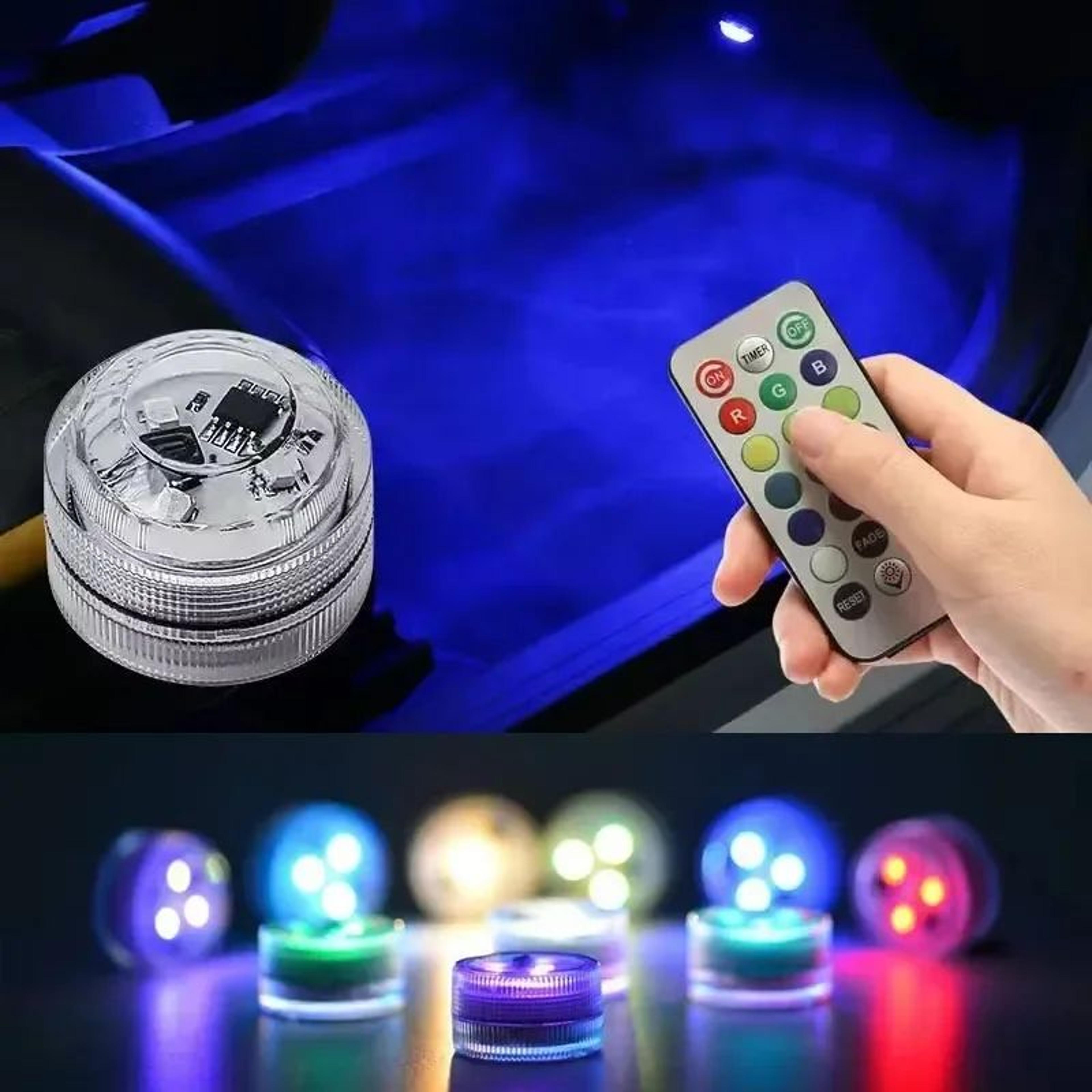 wireless rgb led car interior ambient light – remote control adhesive waterproof roof, footwell & dashboard light