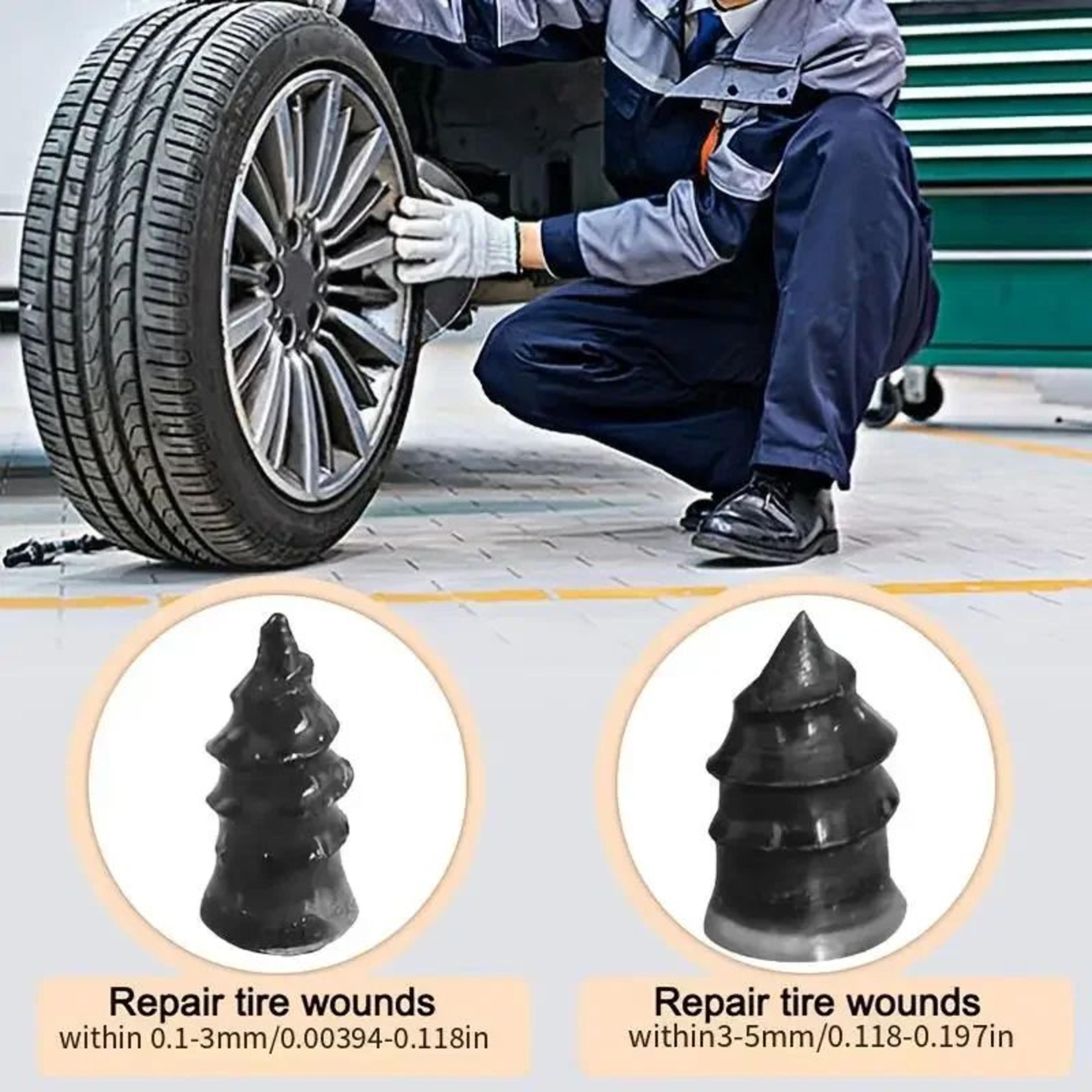 universal vacuum tire repair nail kit – rubber tubeless tire puncture plug for cars, motorcycles, suvs & trucks