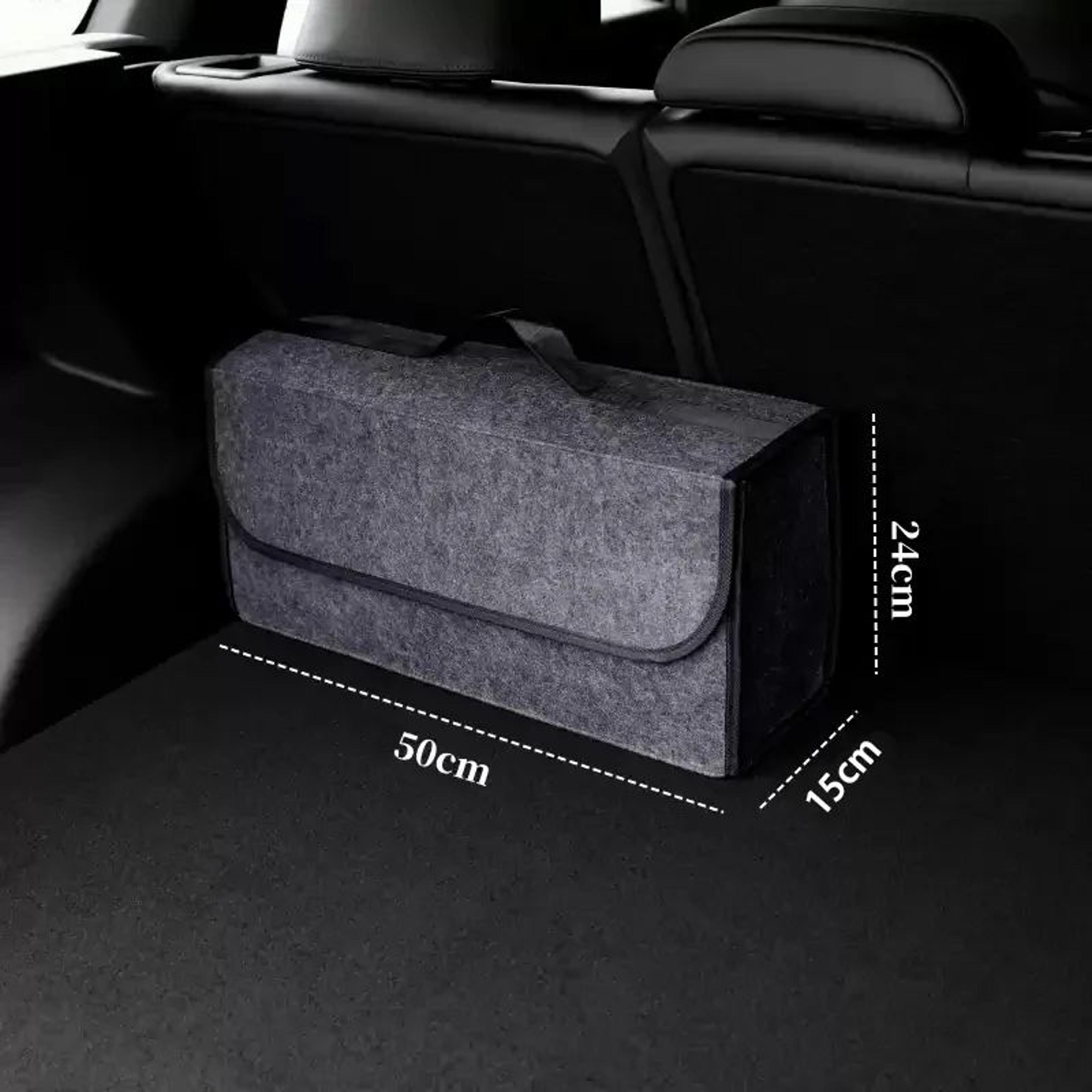 foldable car trunk storage organizer – felt cargo storage bag with velcro for tools & accessories