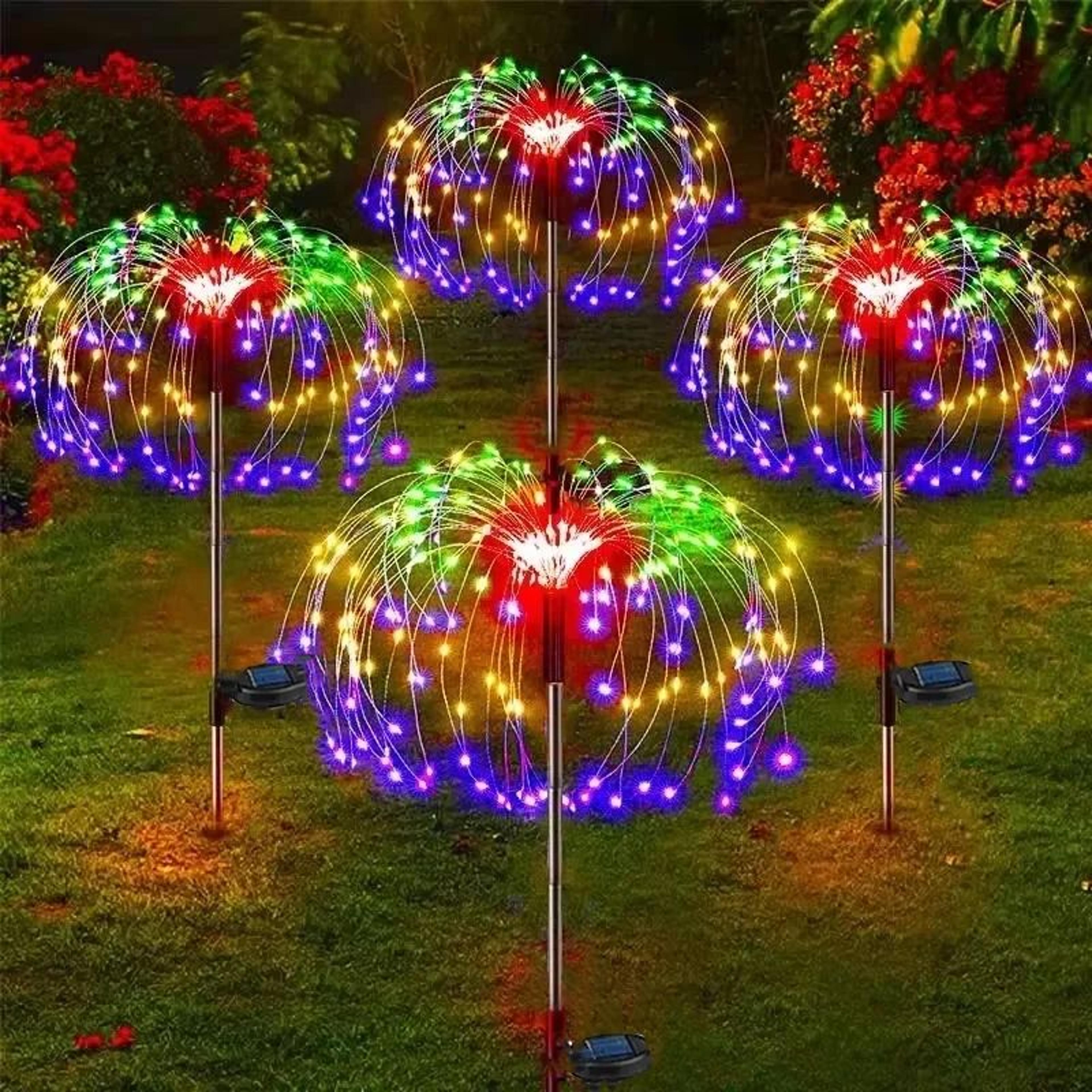 olar led firework garden lights – 60 led waterproof dandelion landscape pathway & lawn decoration lights