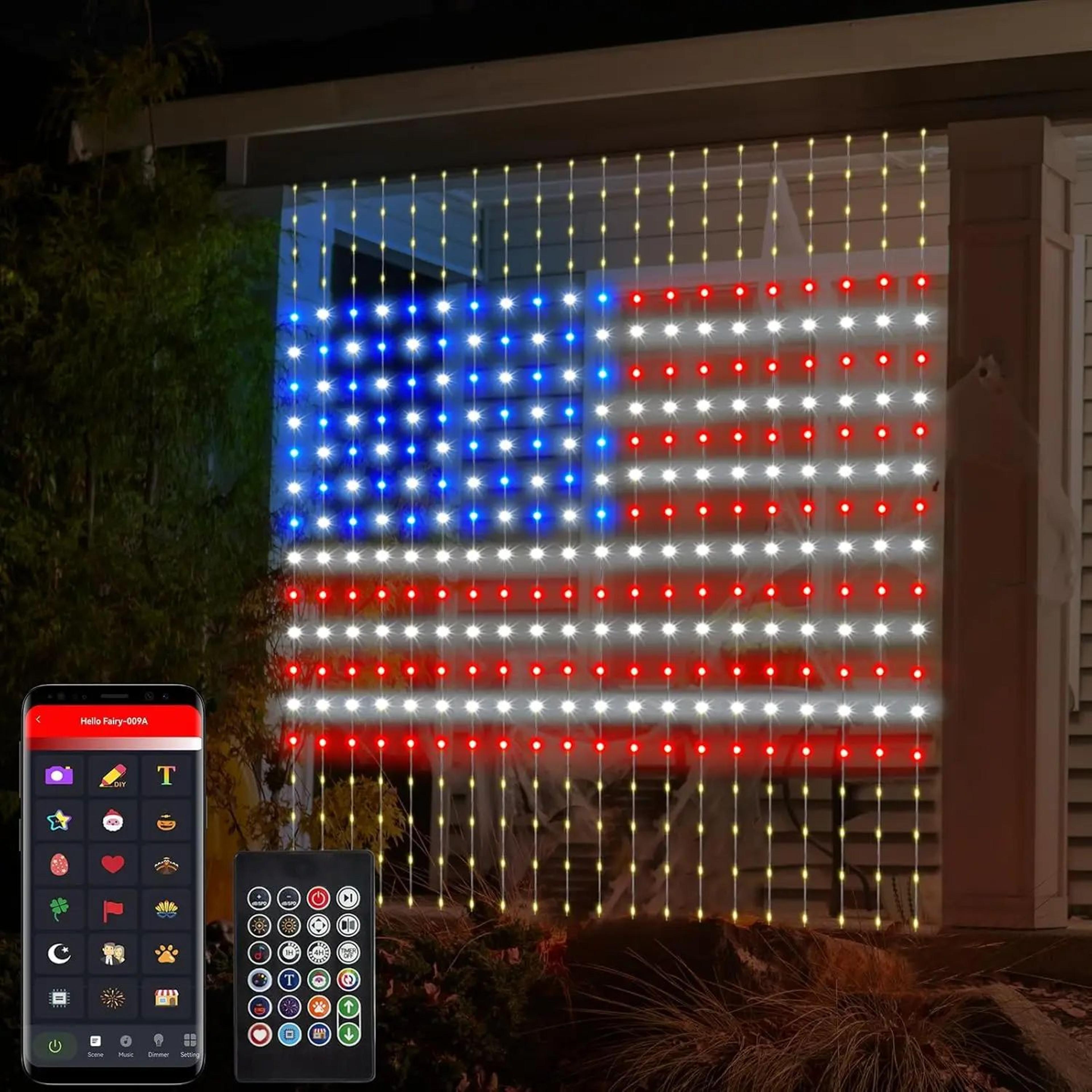 smart led curtain lights – app control rgb dimmable music sync diy pattern fairy lights with remote for christmas party