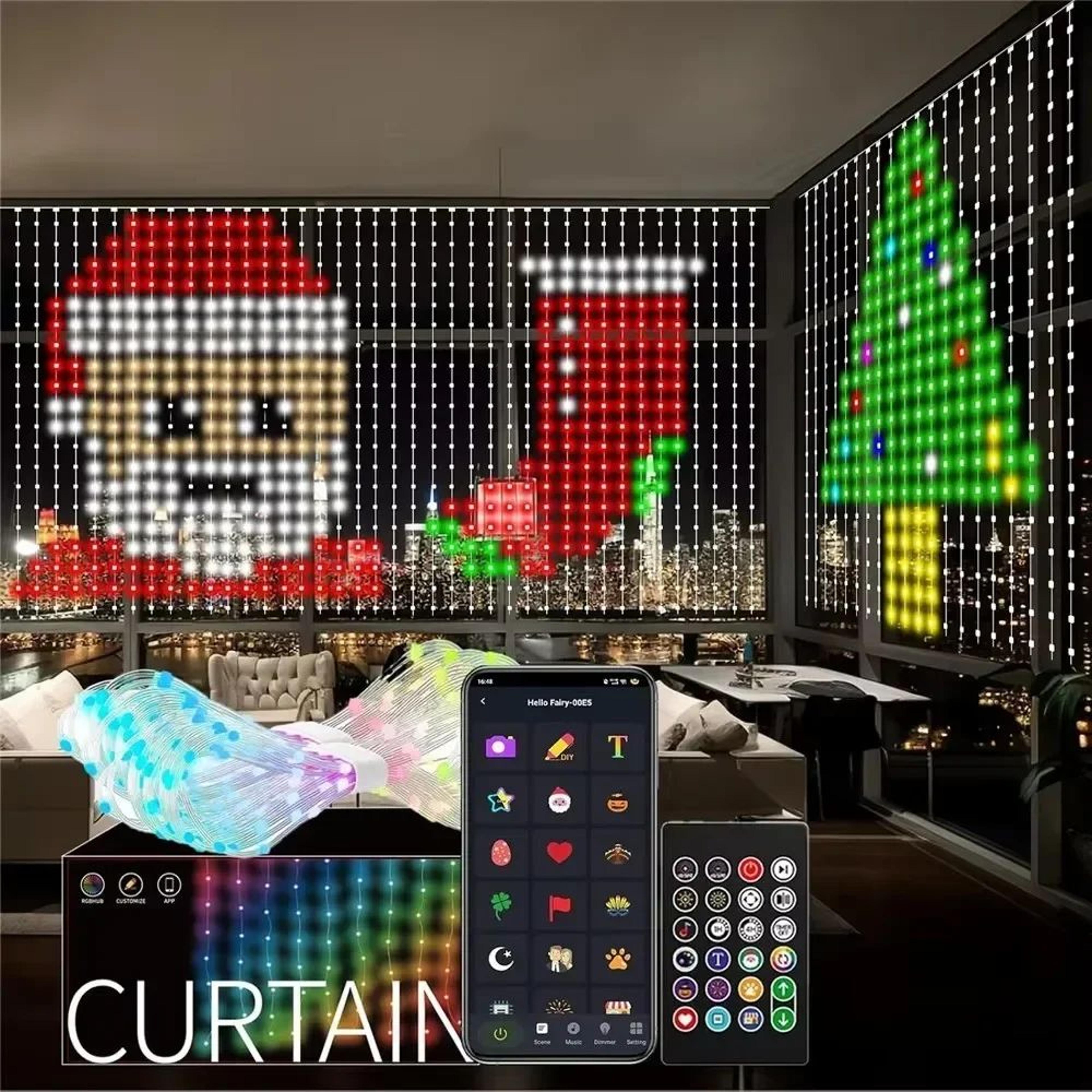 400 led rgb smart curtain lights – app & remote controlled music sync waterproof fairy lights for party wedding christma