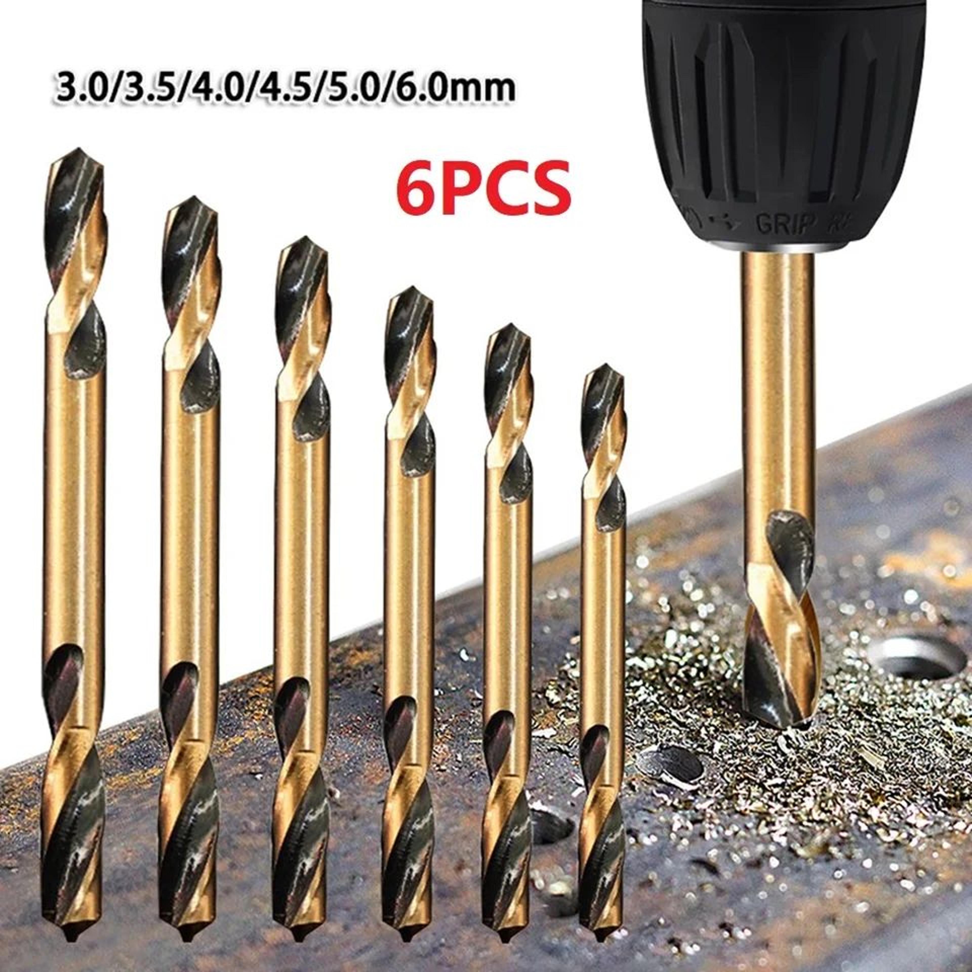 6pcs hss double-ended auger drill bit set – high speed steel twist drill bits for metal, stainless steel, wood & plastic