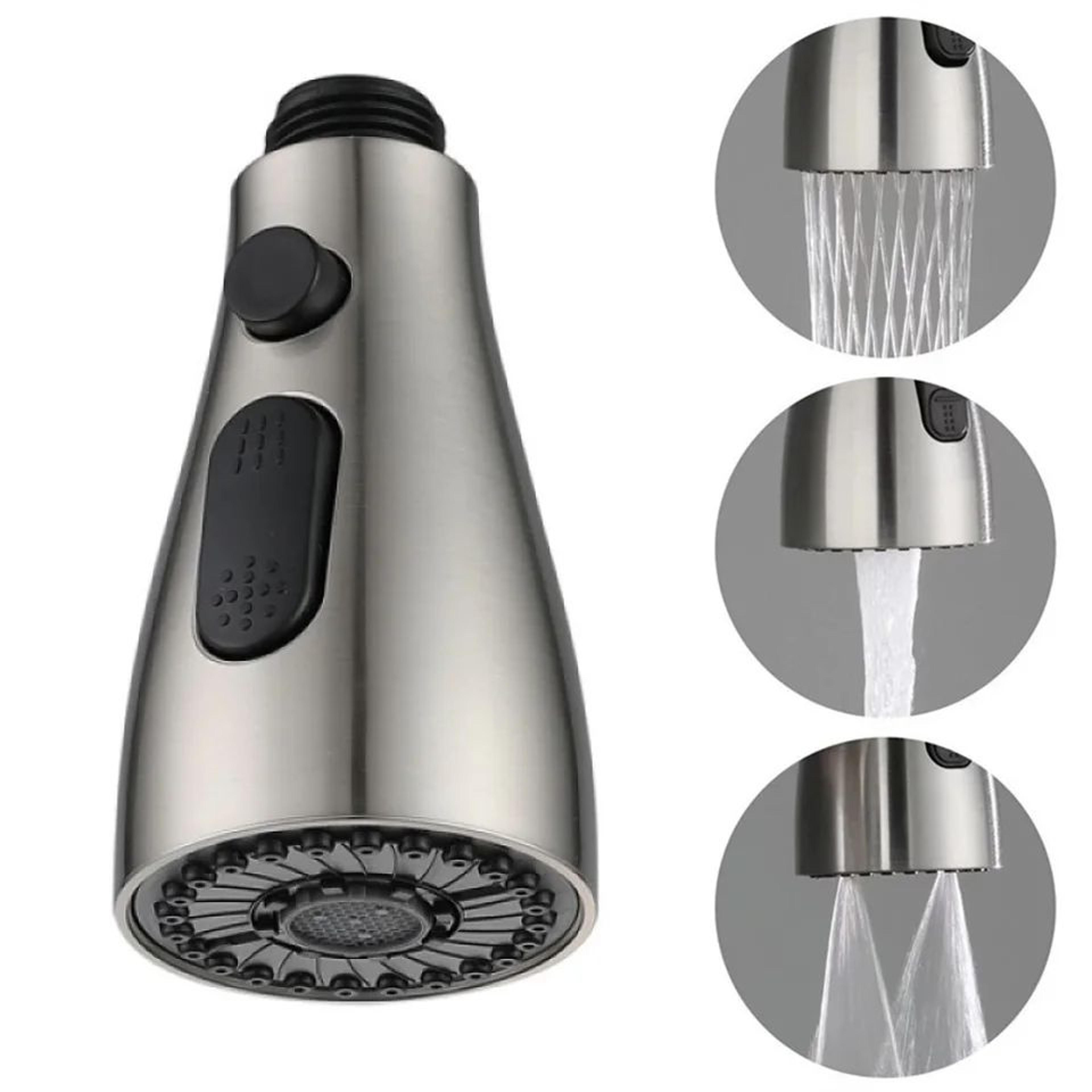 kitchen pull out faucet sprayer head – 3 mode abs water saving replacement nozzle for 1/2 in kitchen sink faucet