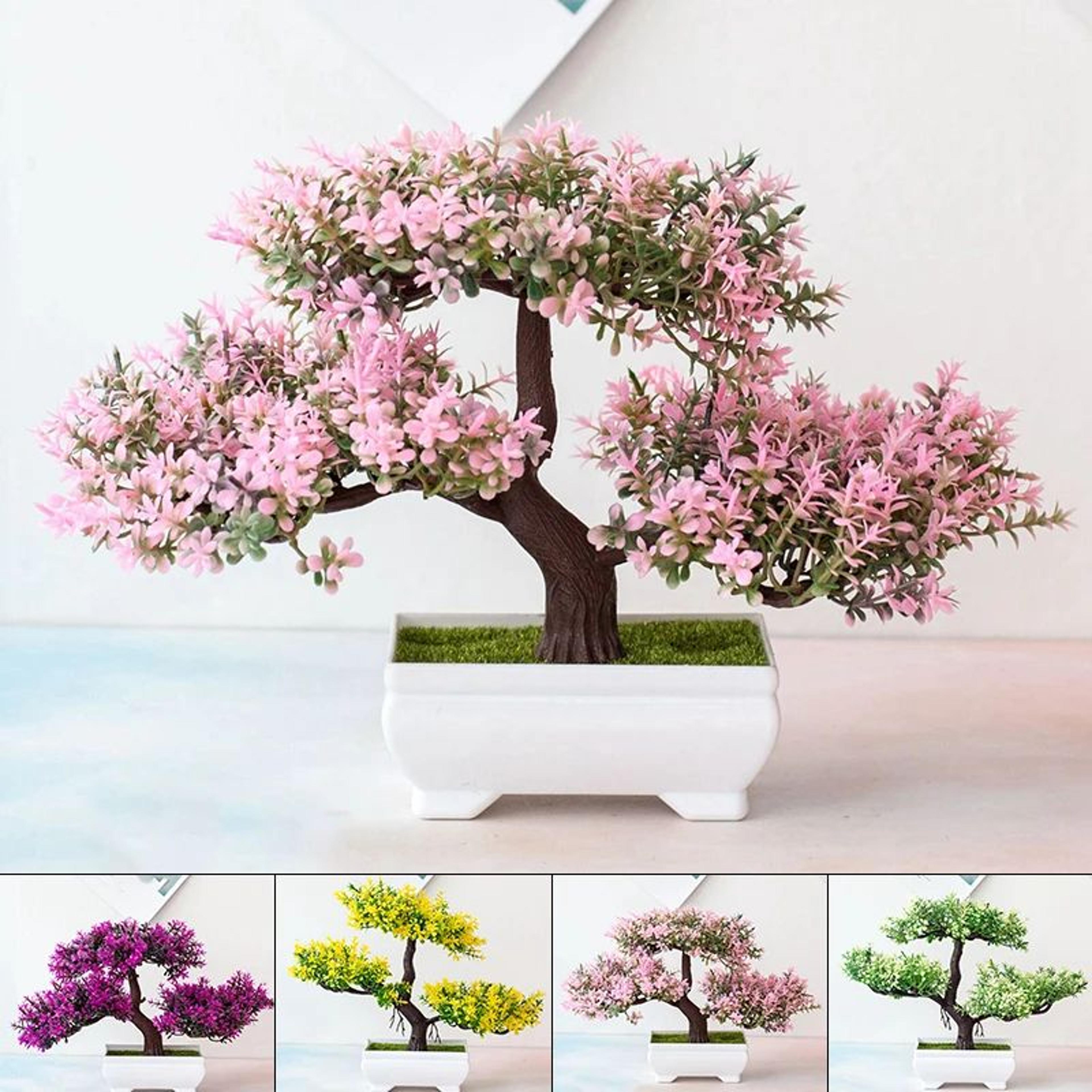 artificial bonsai potted plant – lifelike small fake tree floral decoration for home office table hotel garden decor