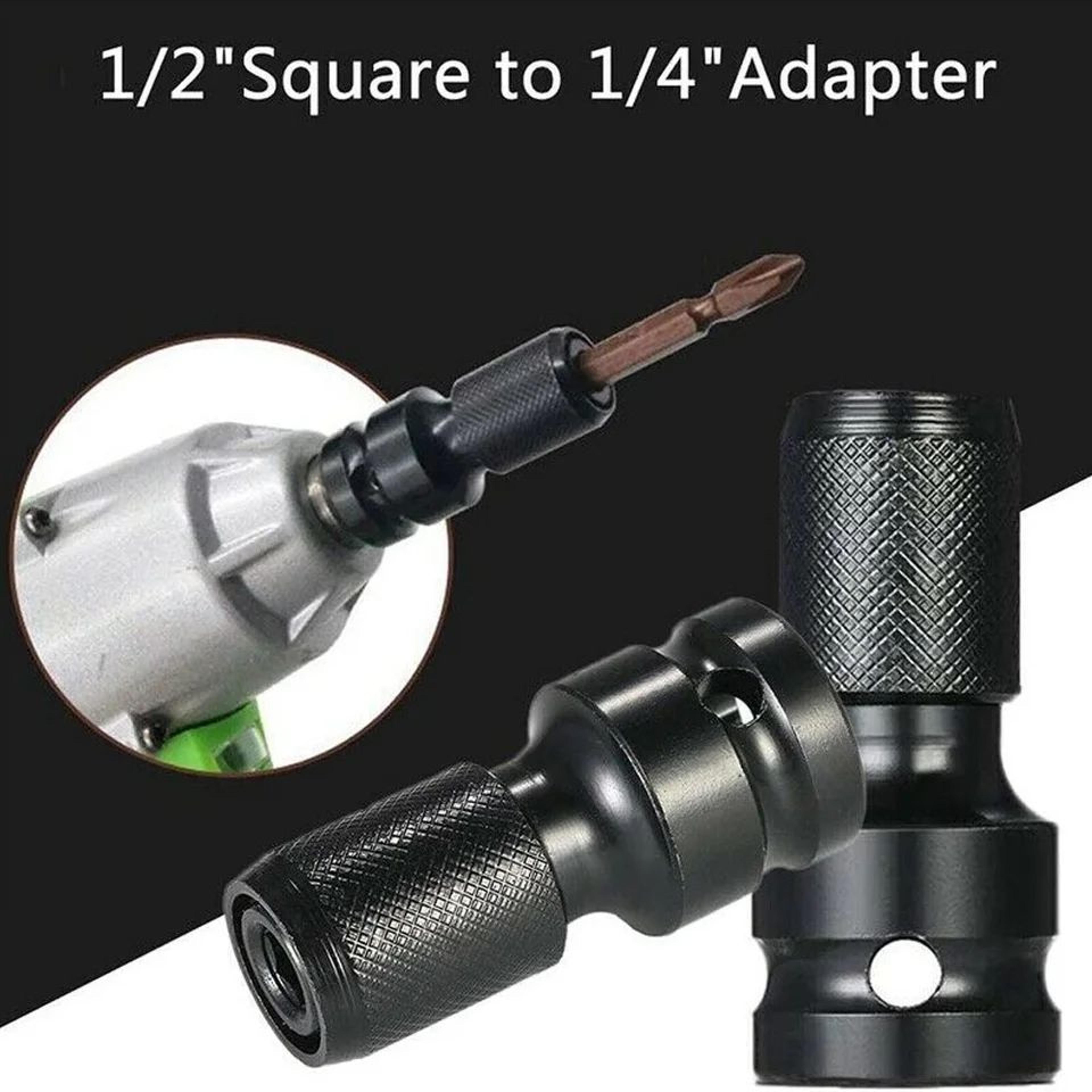 drill chuck converter socket adapter – 1/2 in drive to 1/4 in hex quick load impact bit adapter for power tools