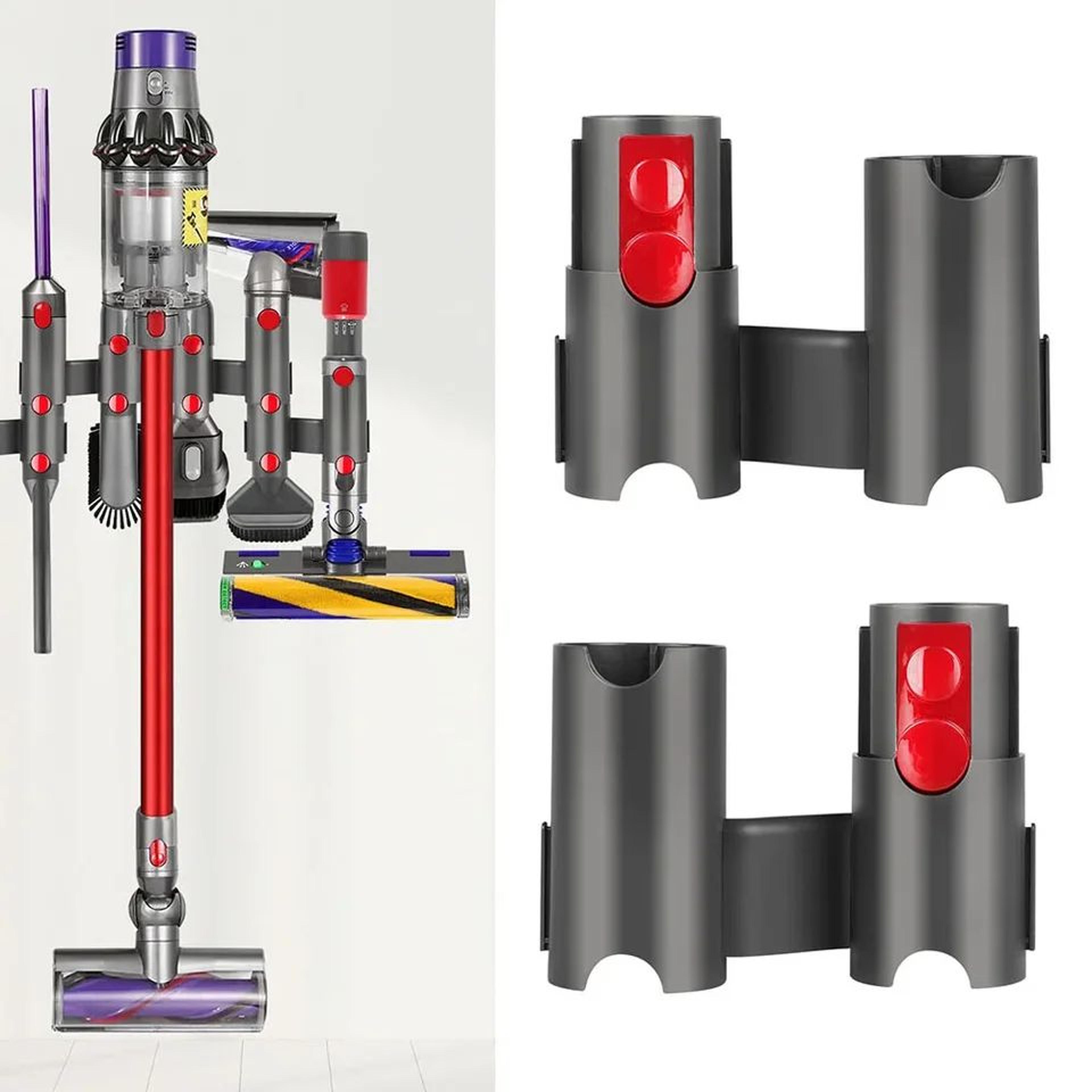 2 pcs vacuum cleaner storage holder bracket – wall mount brush head organizer rack for dyson v7 v8 v10 v11 v12 v15