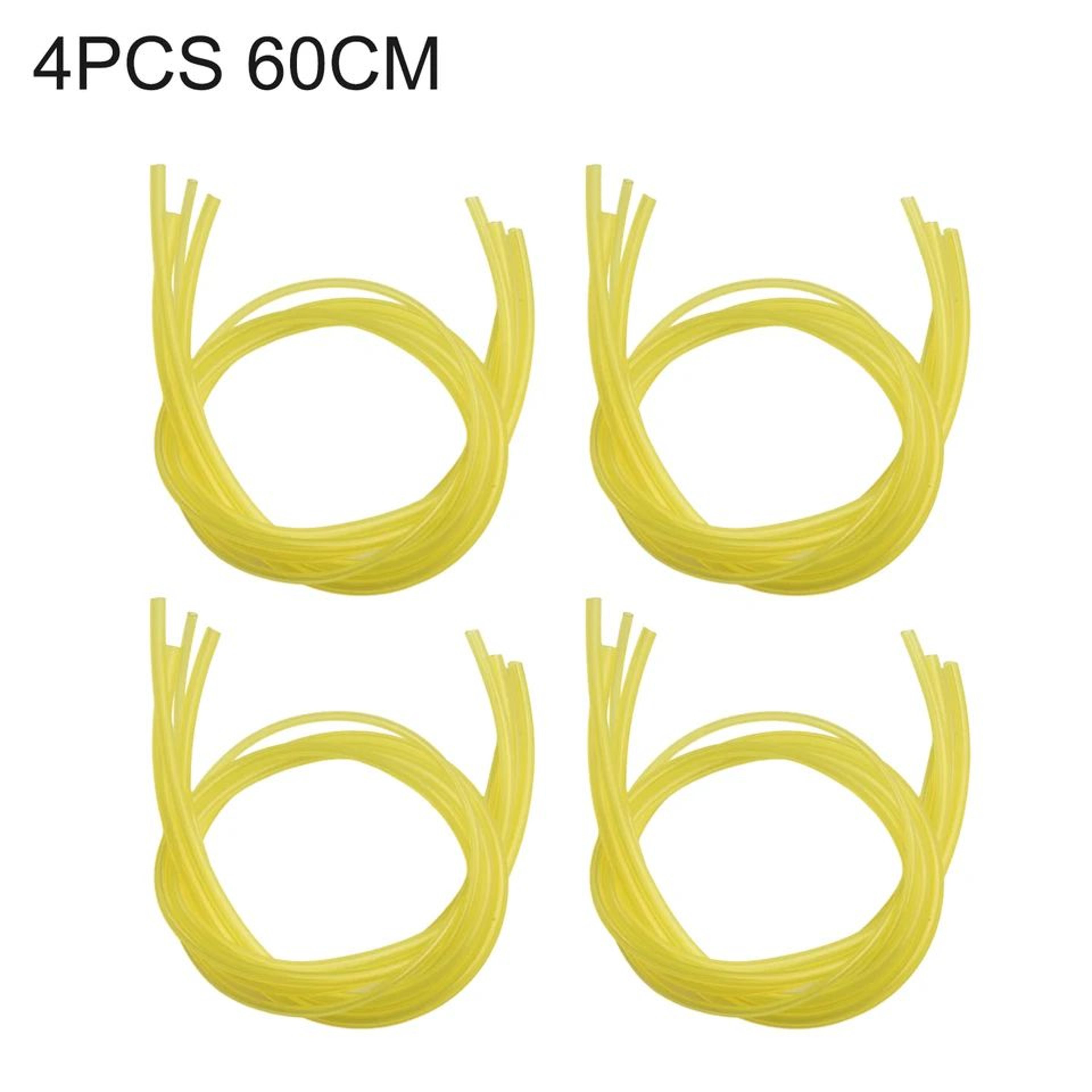 4 pcs fuel line hose set – universal yellow gas fuel tubing for chainsaw, trimmer, blower & small engine repair