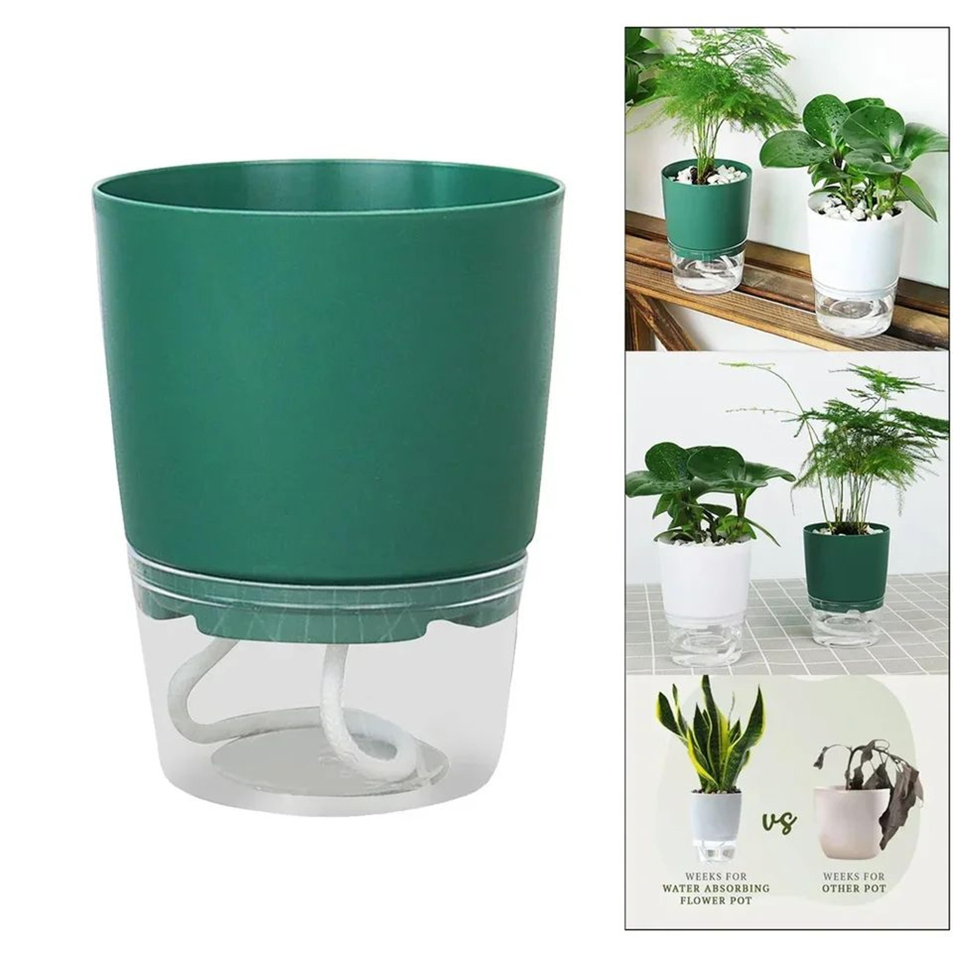 self watering plant pot –lazy hydroponic water absorbing flower planter for succulents, herbs & modern home garden decor