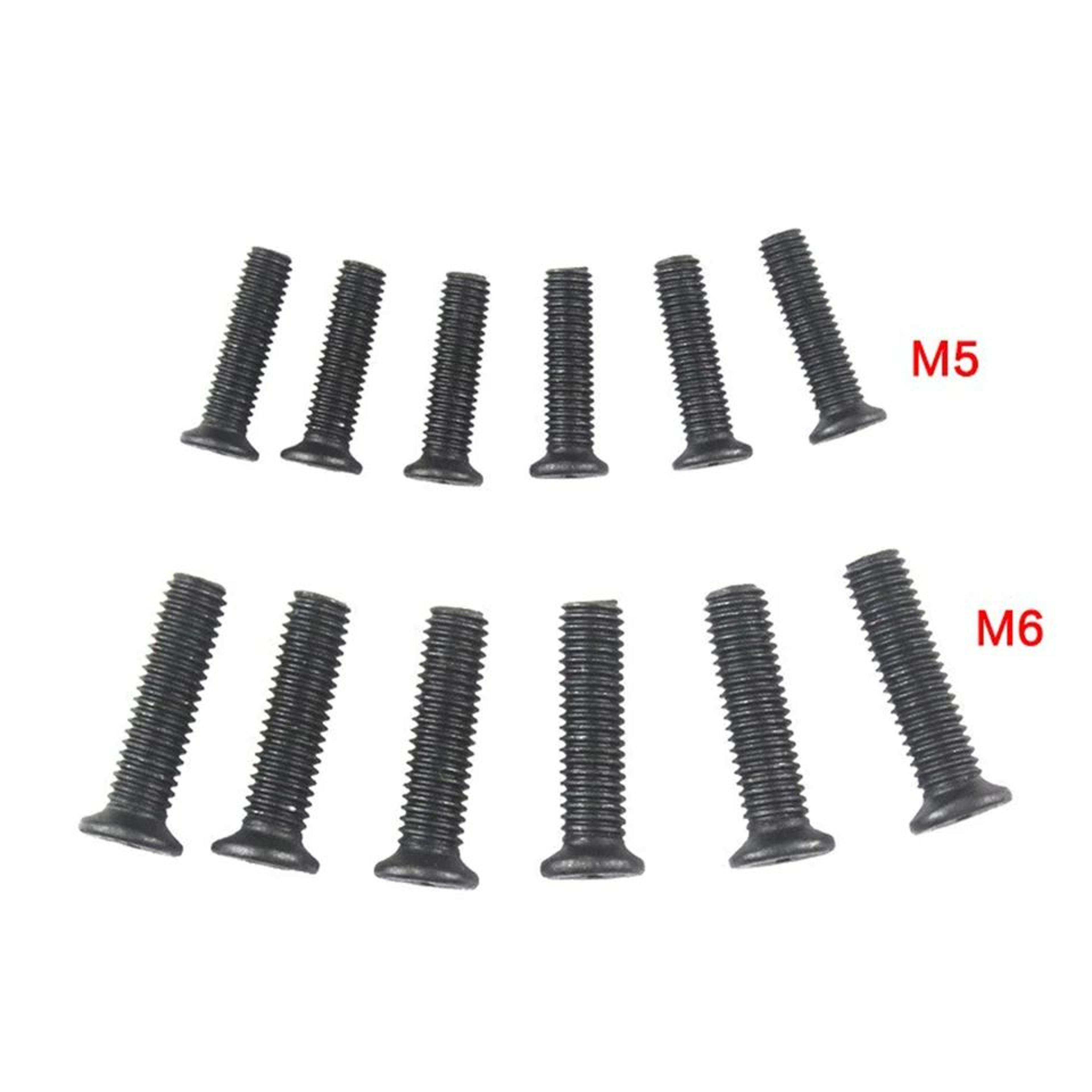 6pcs drill chuck shank adapter screws – m5/m6 x 22 mm left hand thread replacement screws for electric drill chucks