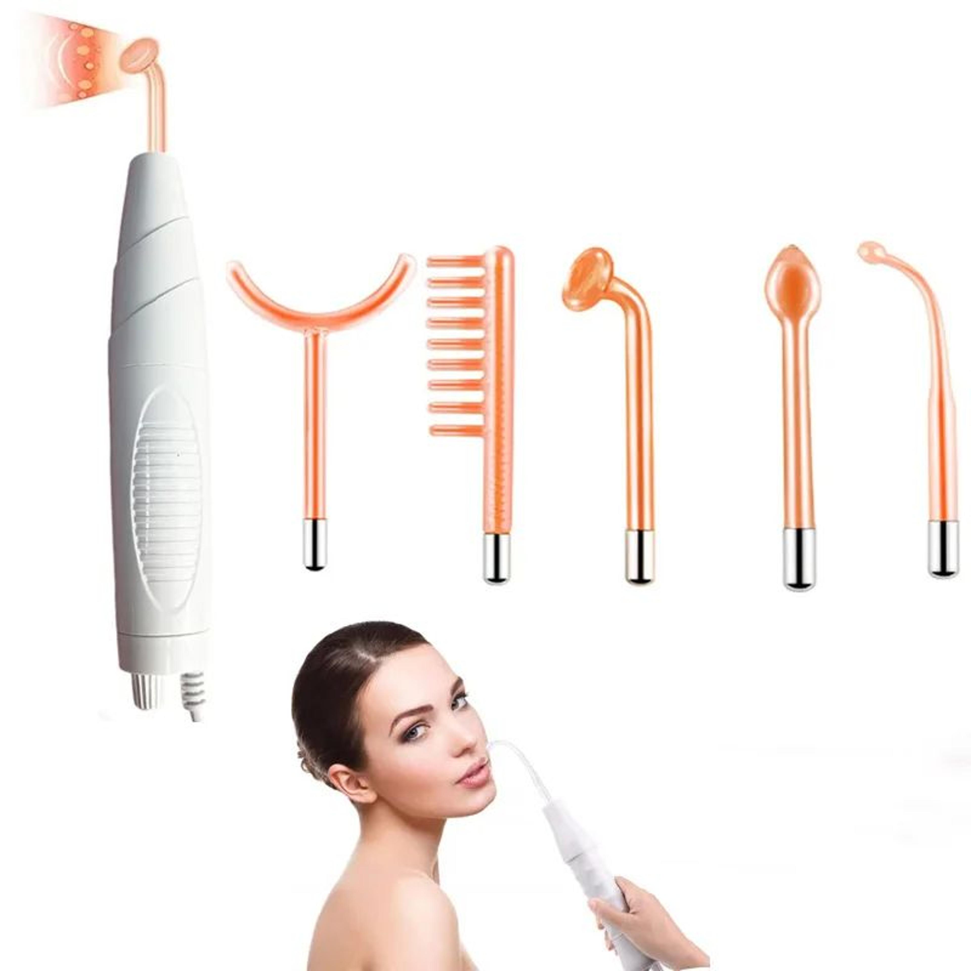 5 in 1 high frequency facial wand kit – professional handheld skin care device with 5 glass electrodes for home & salon