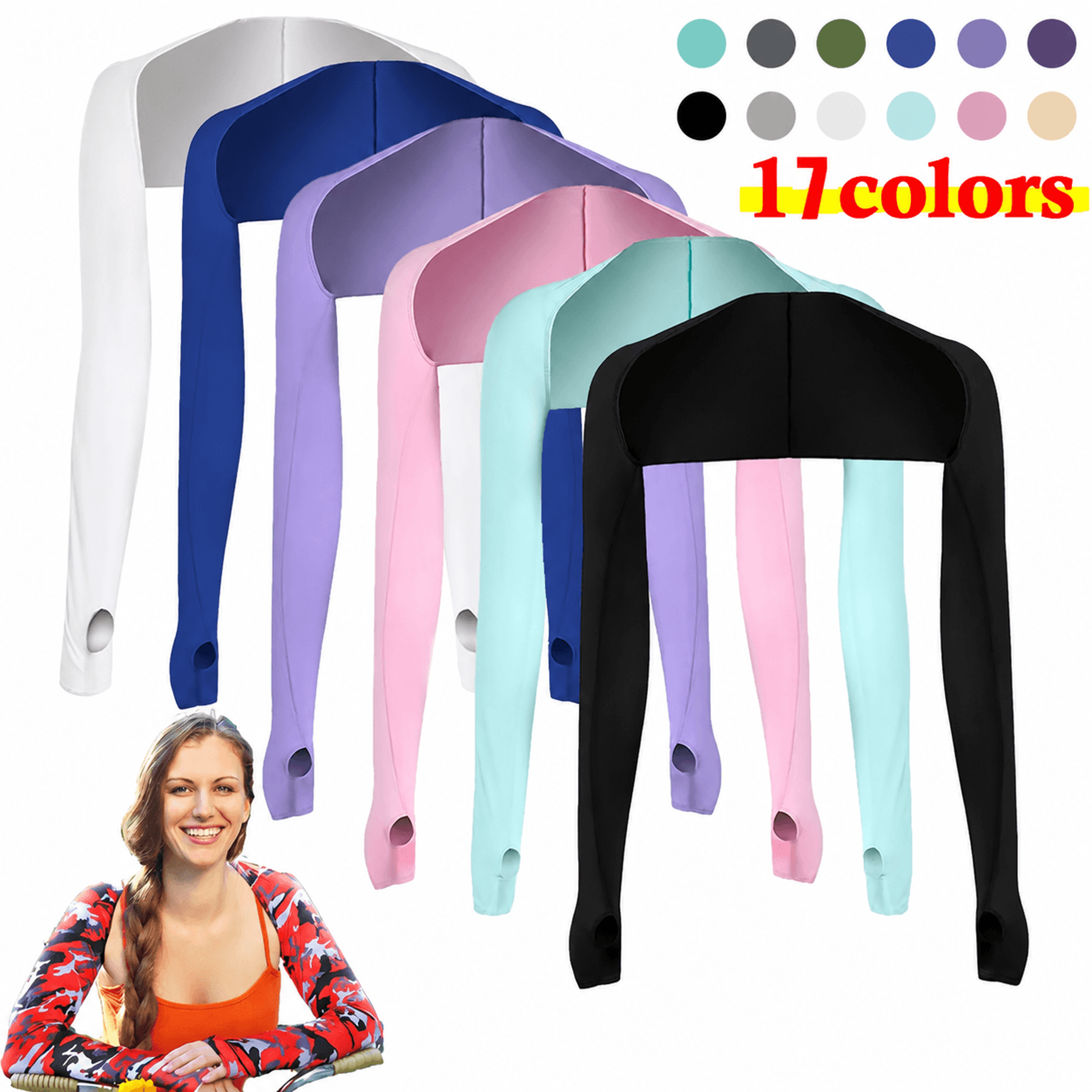 ultra-thin ice silk shawl arm sleeves – upf 50+ uv protection cooling long gloves for outdoor sports & driving