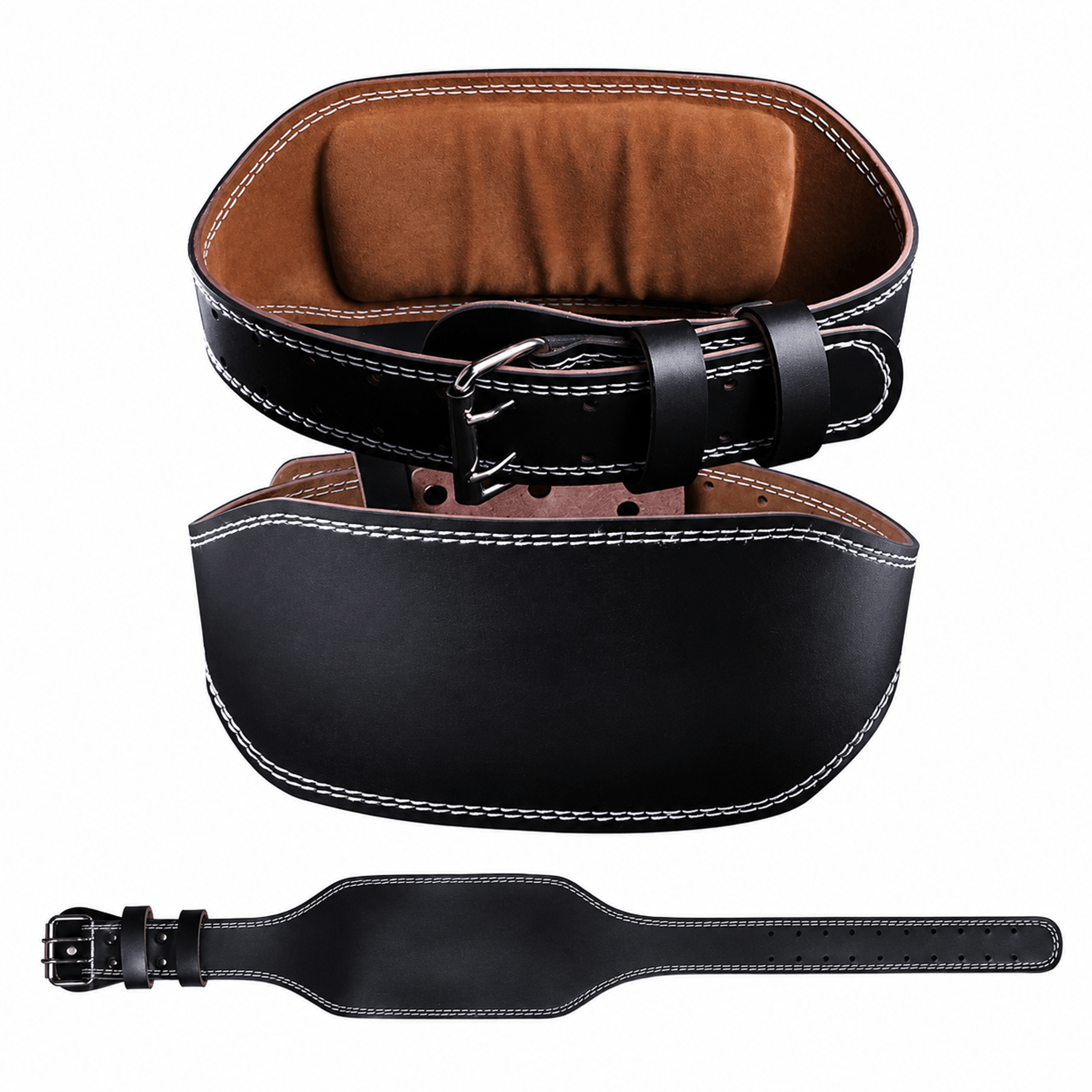 adjustable leather weightlifting belt – heavy duty gym waist support for powerlifting, squats & deadlifts