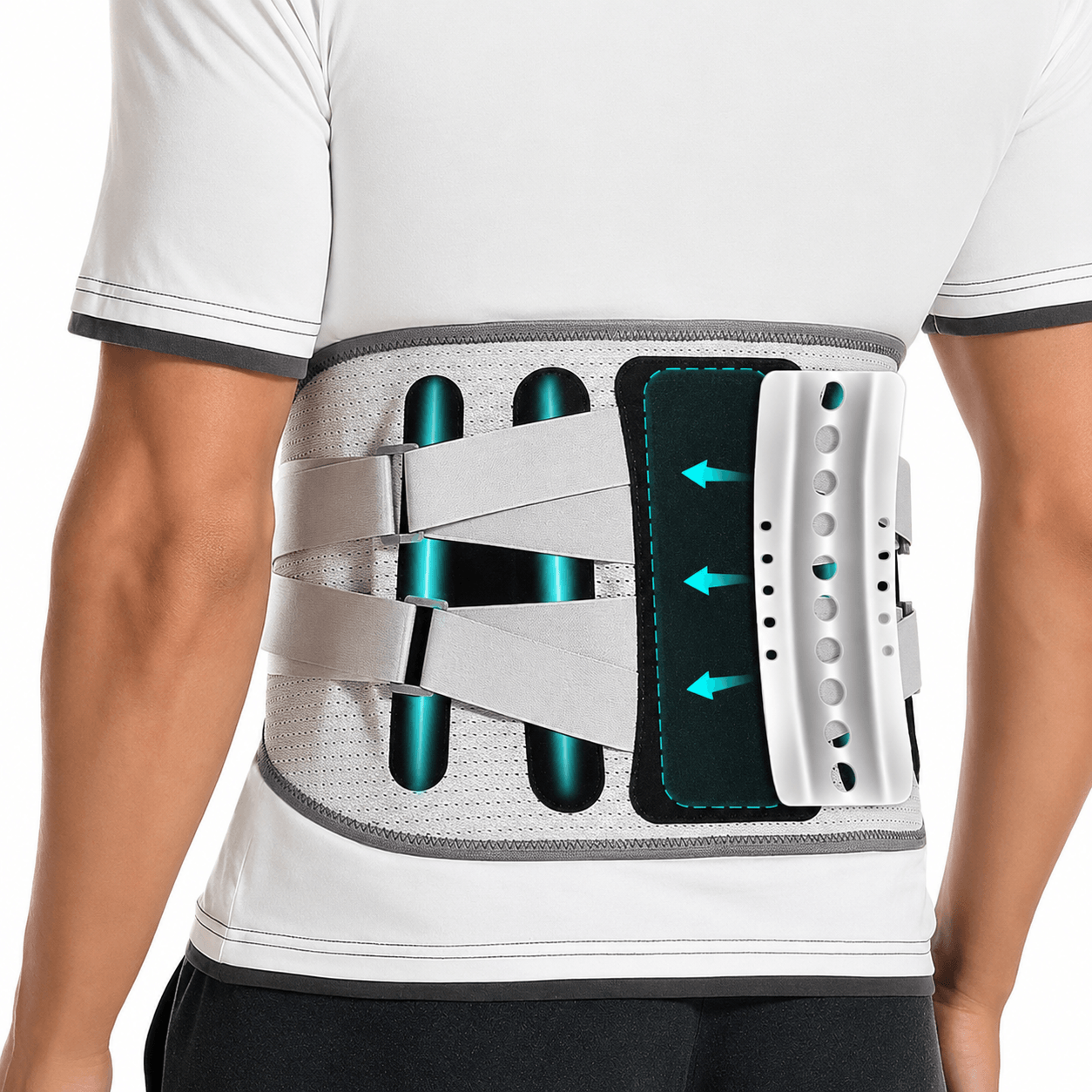 lumbar support belt for lower back pain relief – adjustable spine decompression brace for disc & posture support