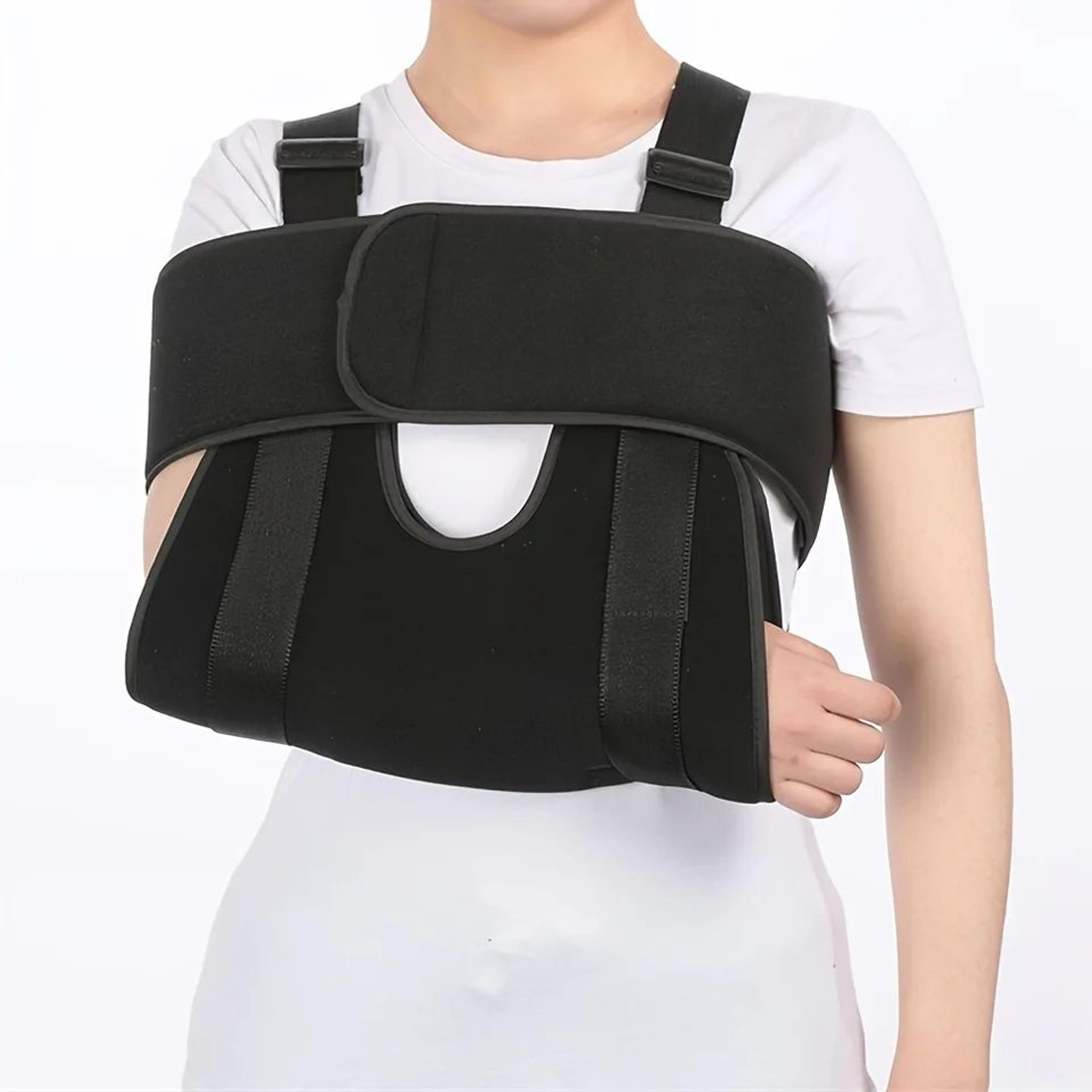 adjustable elbow brace support & shoulder sling – arm immobilizer for fractures, sprains, injury recovery & stability
