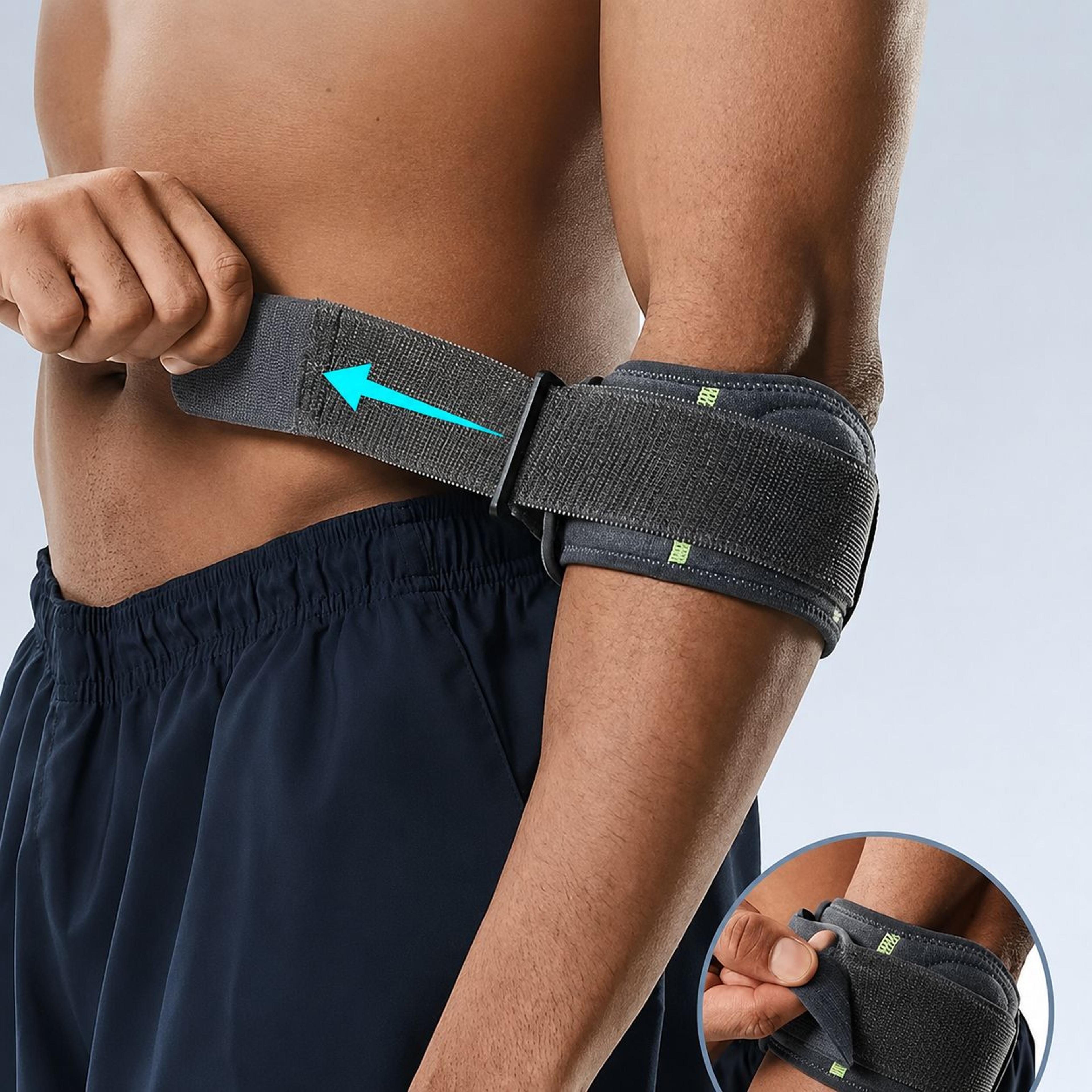 adjustable elbow support strap – compression brace for tennis elbow, golfer's elbow, basketball & tendonitis relief