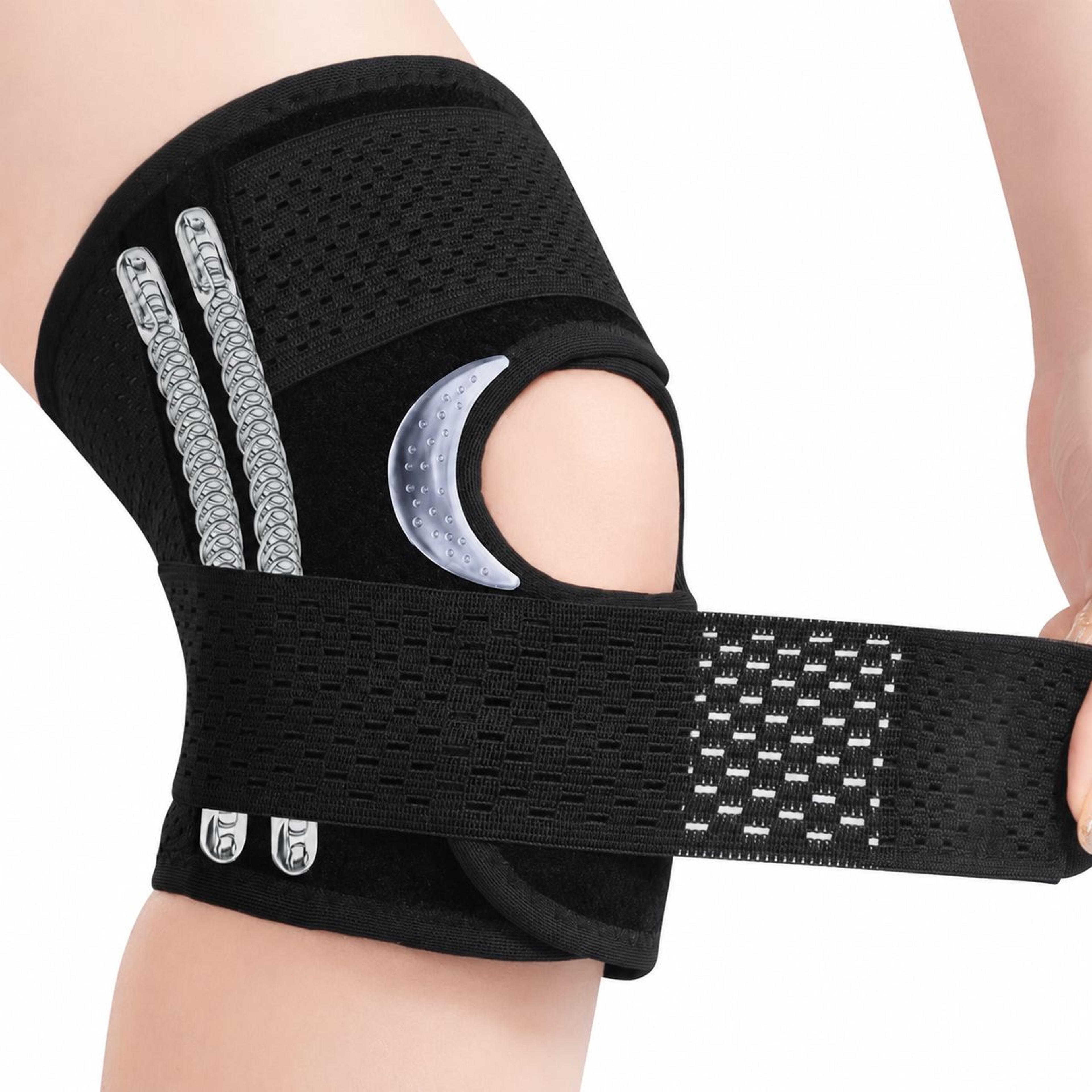adjustable knee brace with side stabilizers – breathable knee support for meniscus, acl, arthritis & joint relief