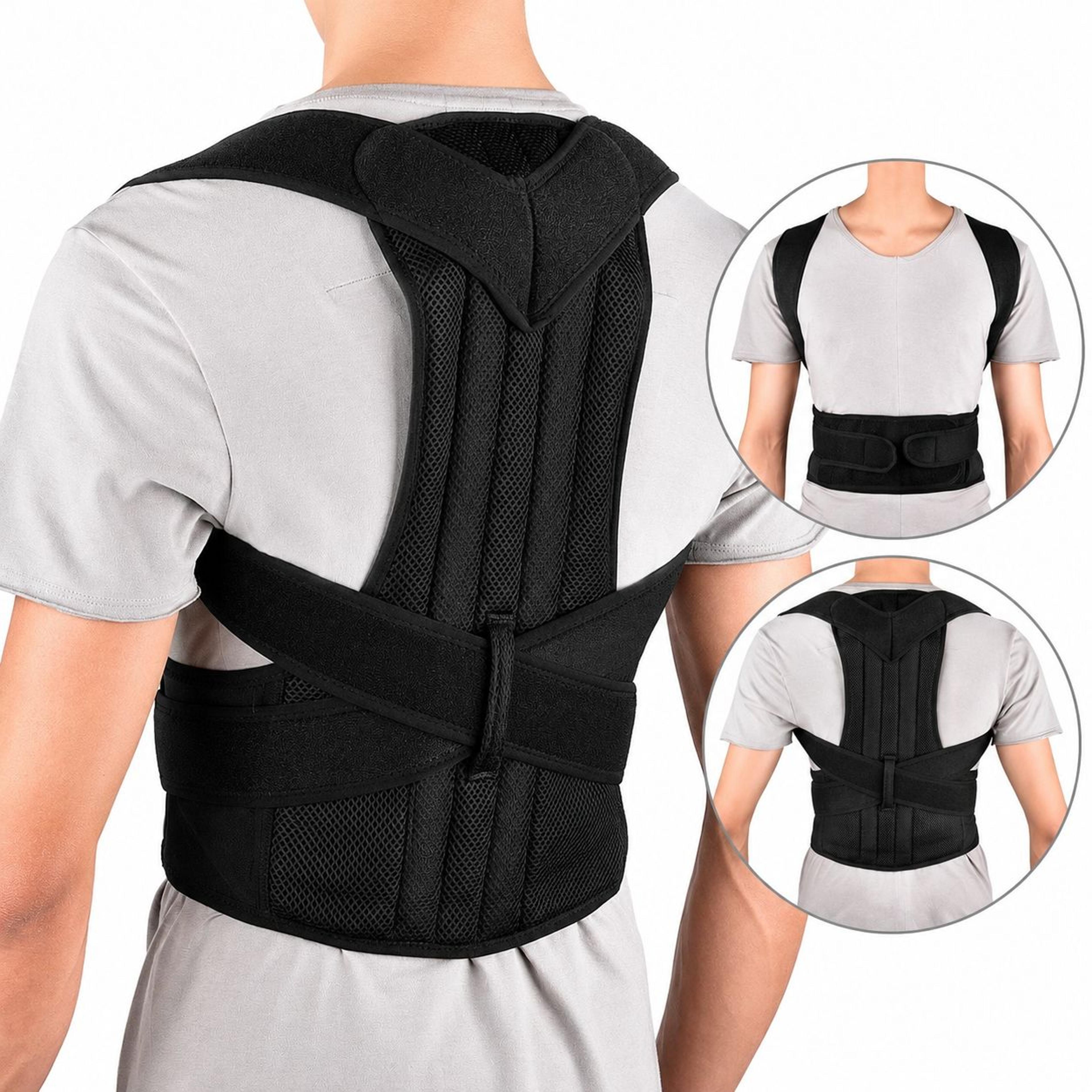 adjustable lumbar posture corrector vest – reinforced back support brace for shoulder, spine & neck alignment