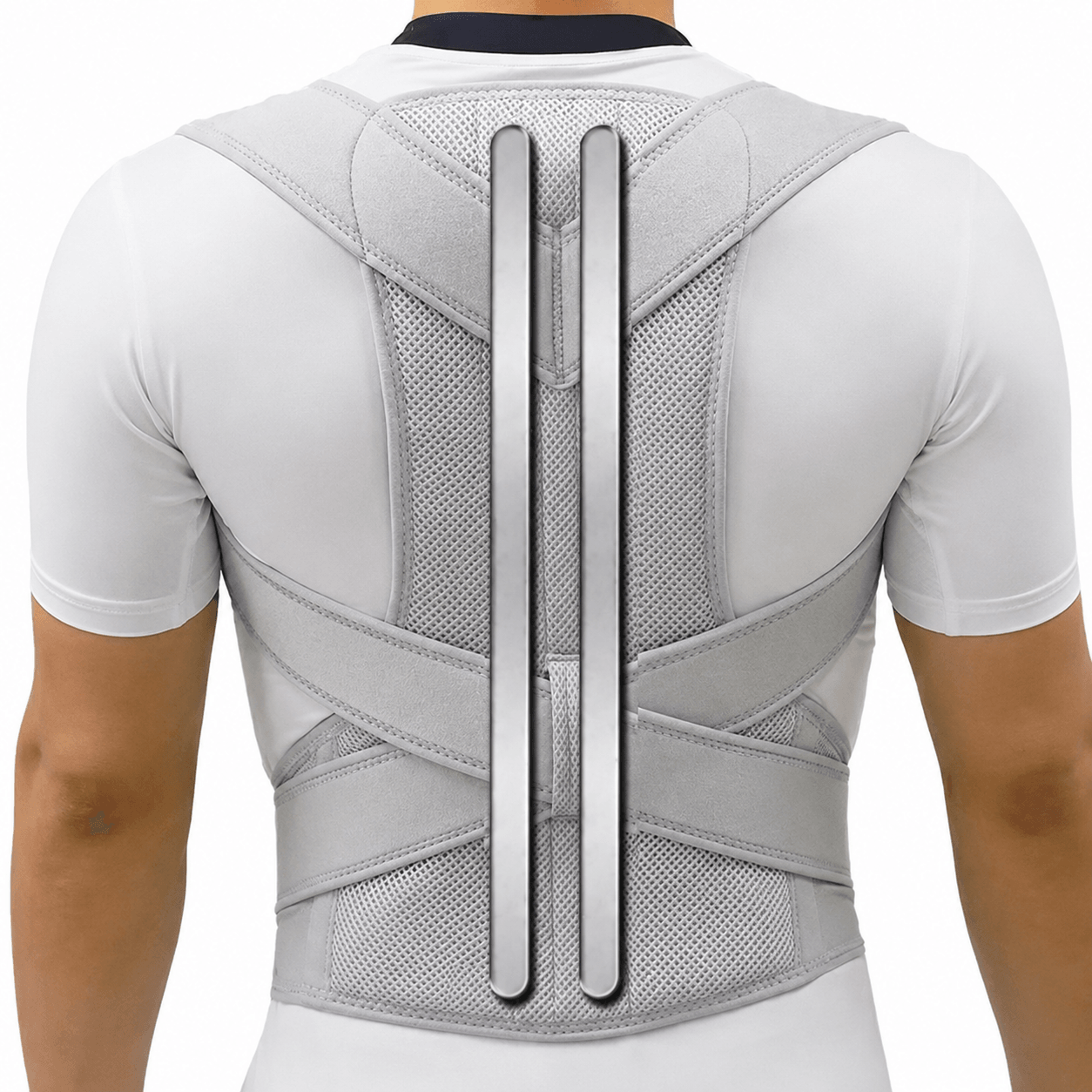 adjustable alloy bar posture corrector back brace – orthopedic spine support corset for men & women scoliosis care