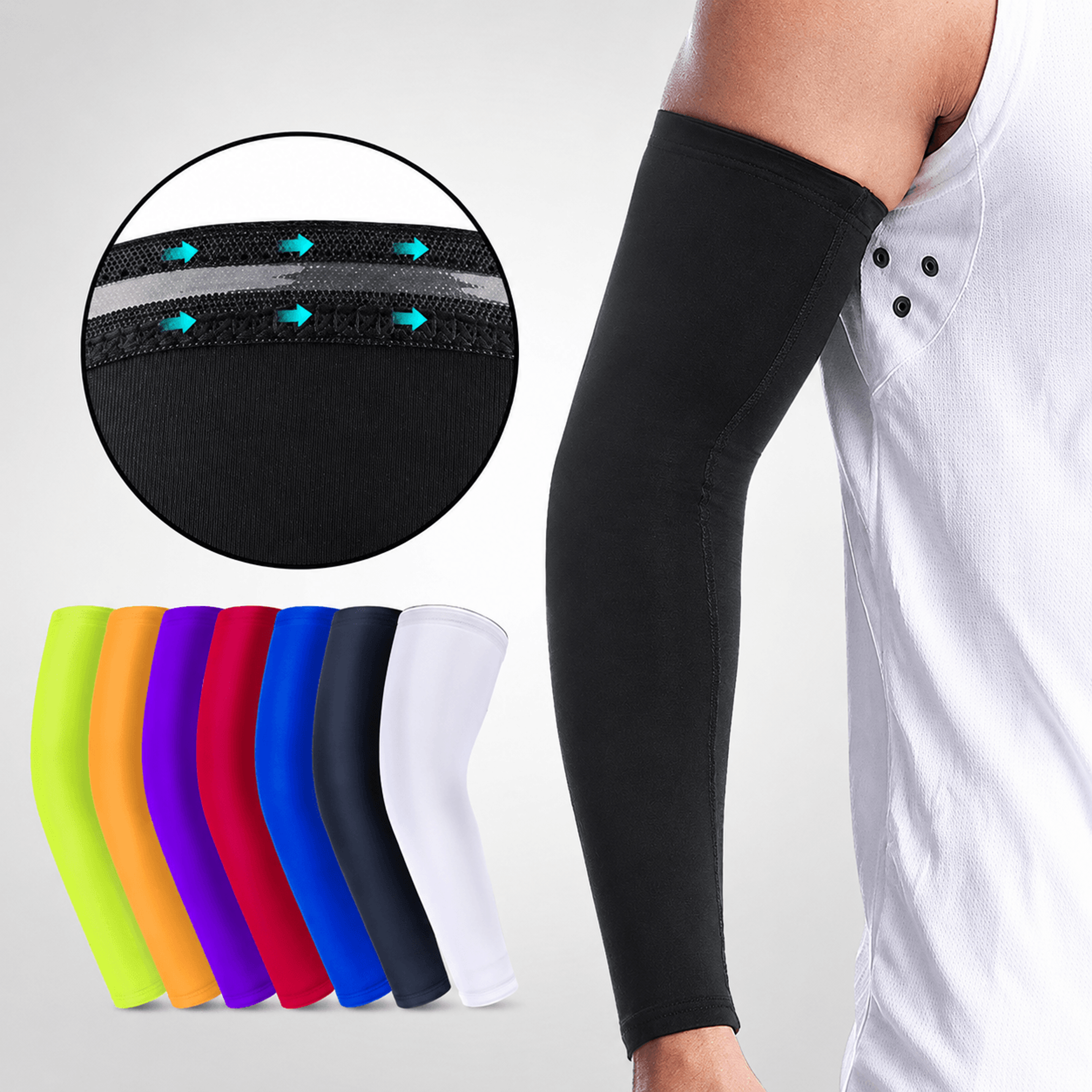 1pc cooling sports arm sleeve – uv protection compression arm warmer for basketball, cycling, running & volleyball