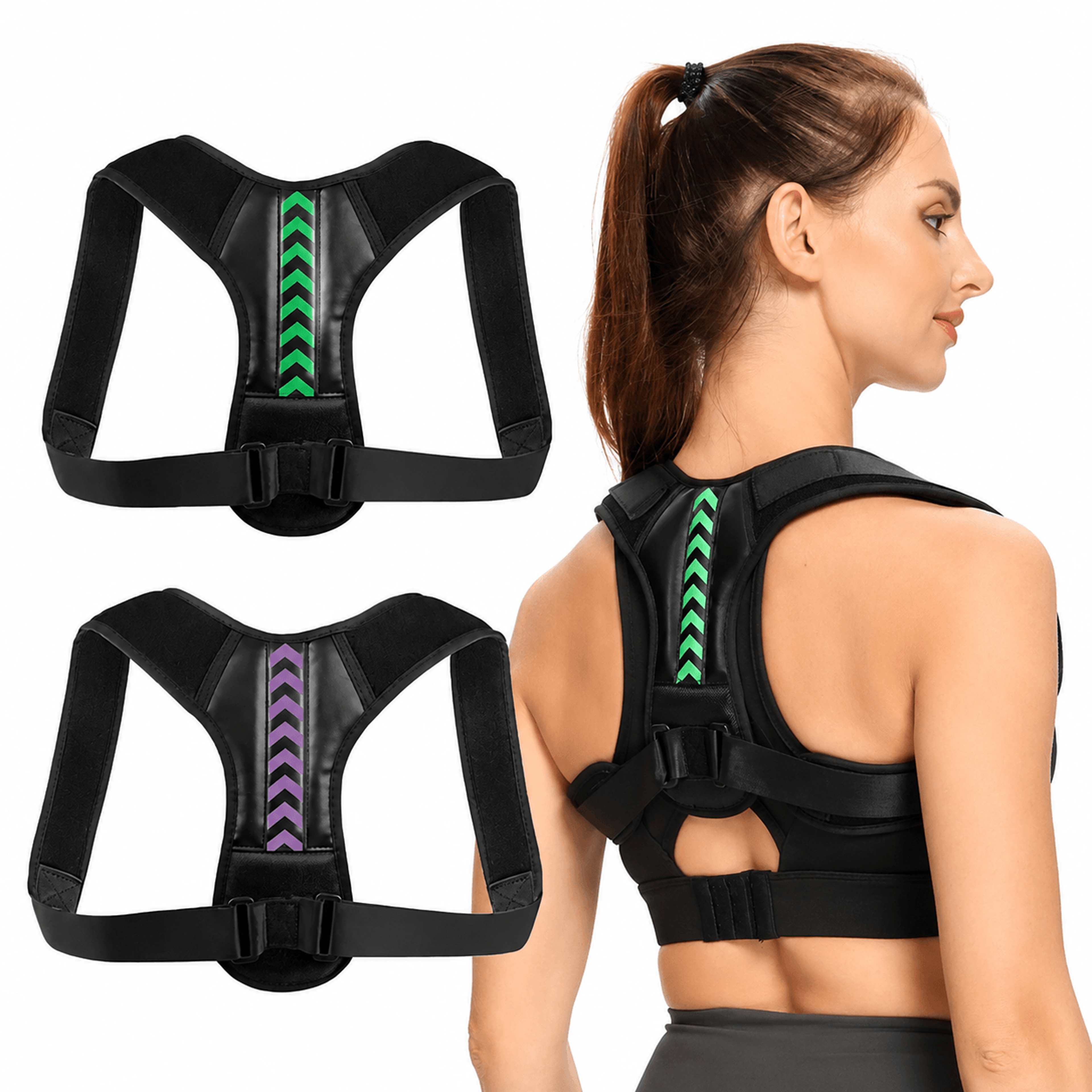 adjustable back shoulder posture corrector belt – clavicle spine support brace for men & women neck & upper back relief