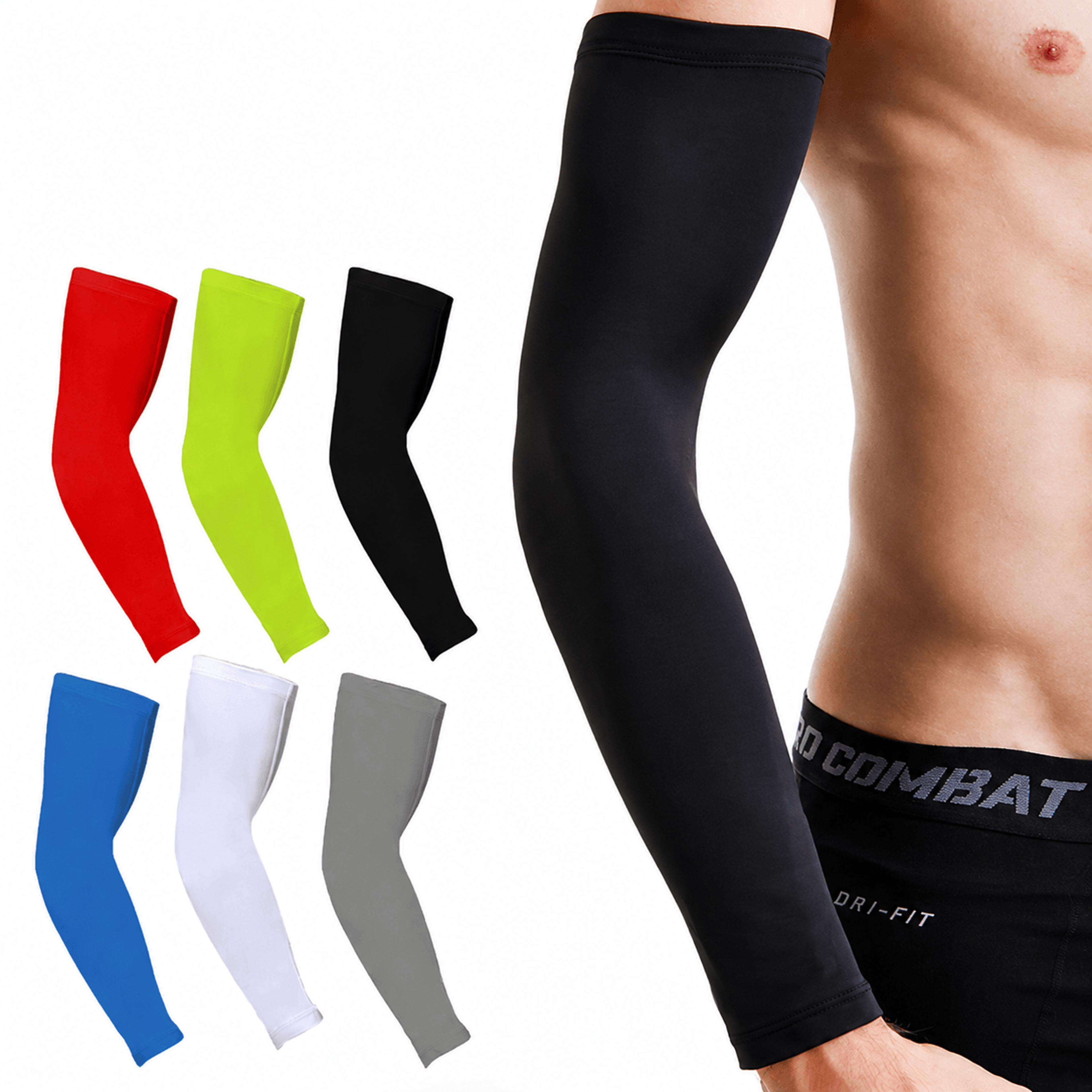 1pc uv protection compression arm sleeves – quick dry lycra sports arm warmers for men, women & kids