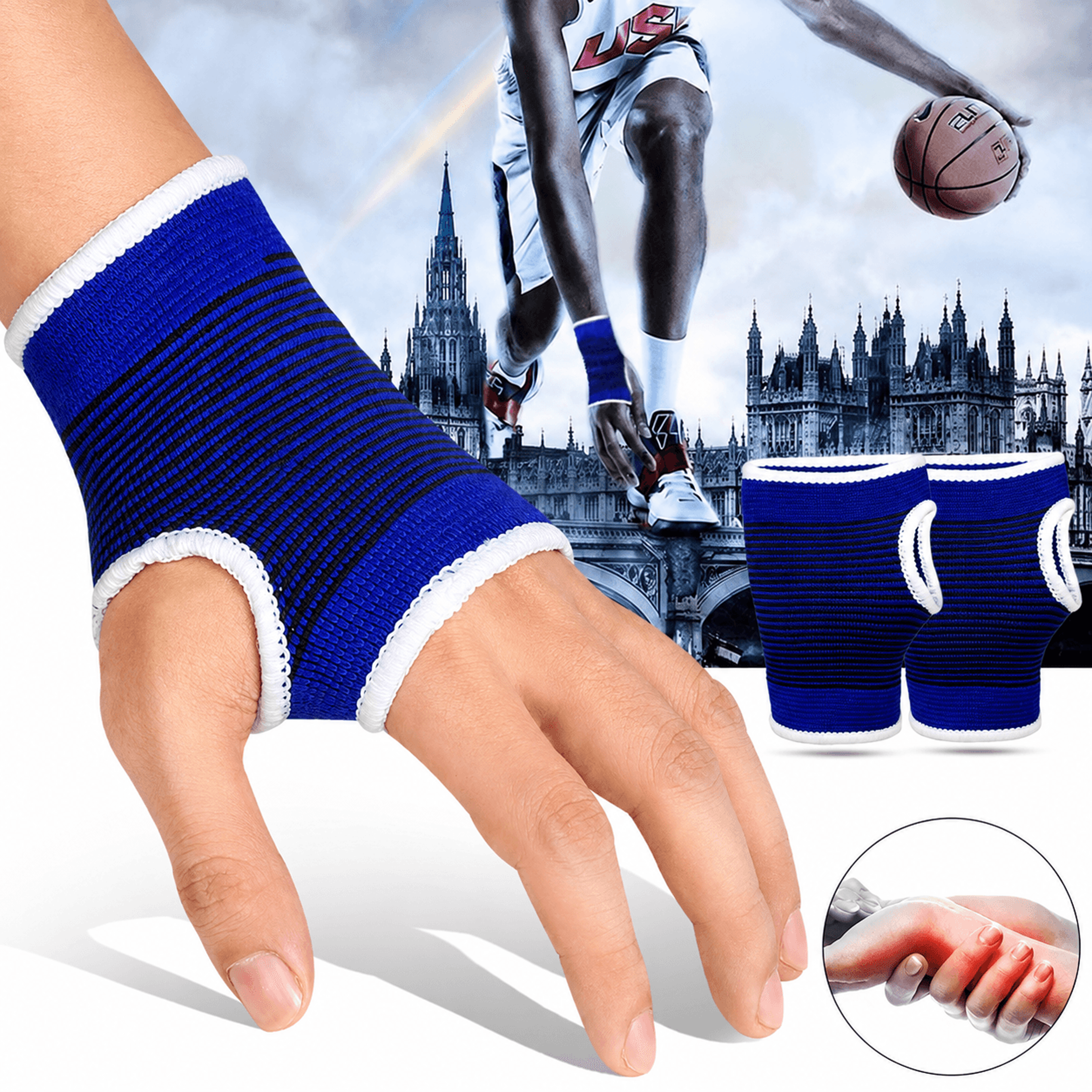 2pcs adjustable wrist support hand brace – carpal tunnel & tendonitis compression wrap for gym, sports & daily use