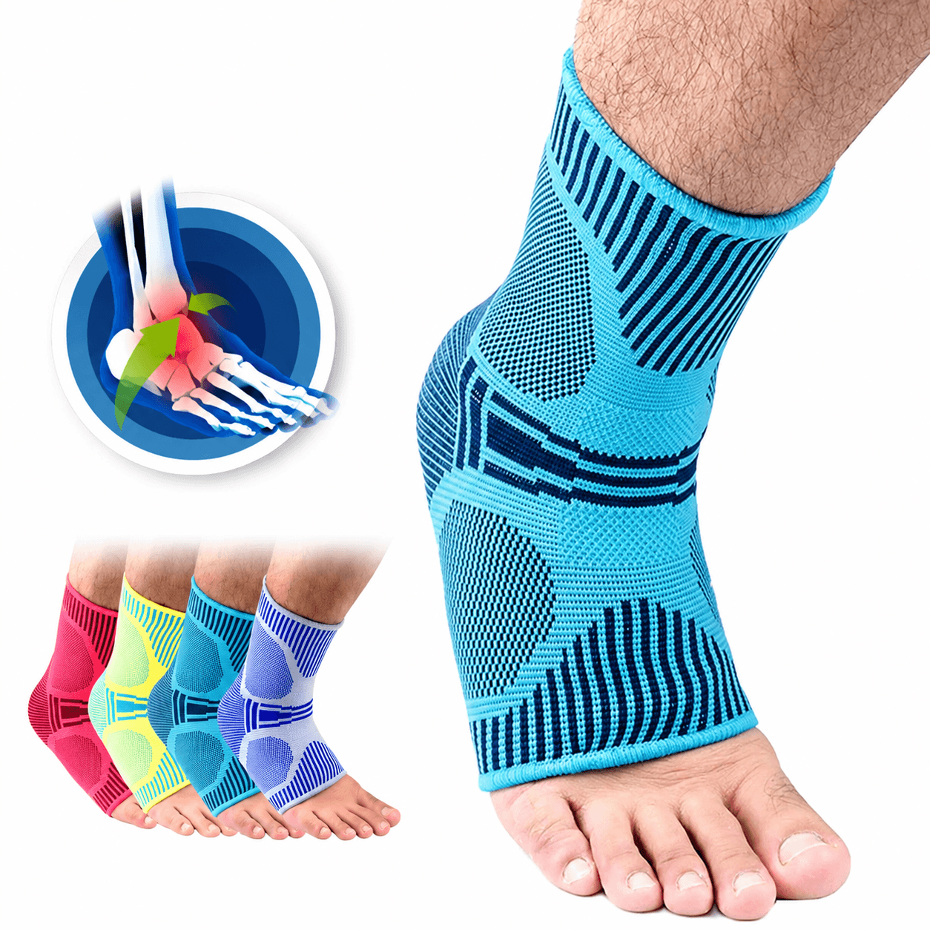 1pc professional sports ankle support brace – breathable compression sleeve with silicone grip for men & women